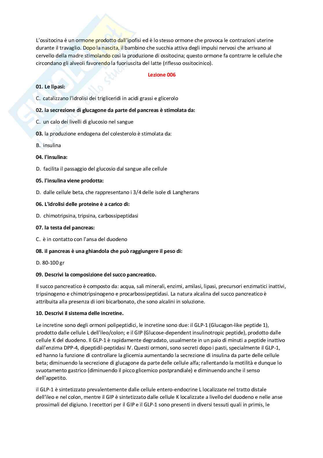 Risposte domande aperte endocrinologia applicata all'attività motoria aggiornate 2023 Pag. 6