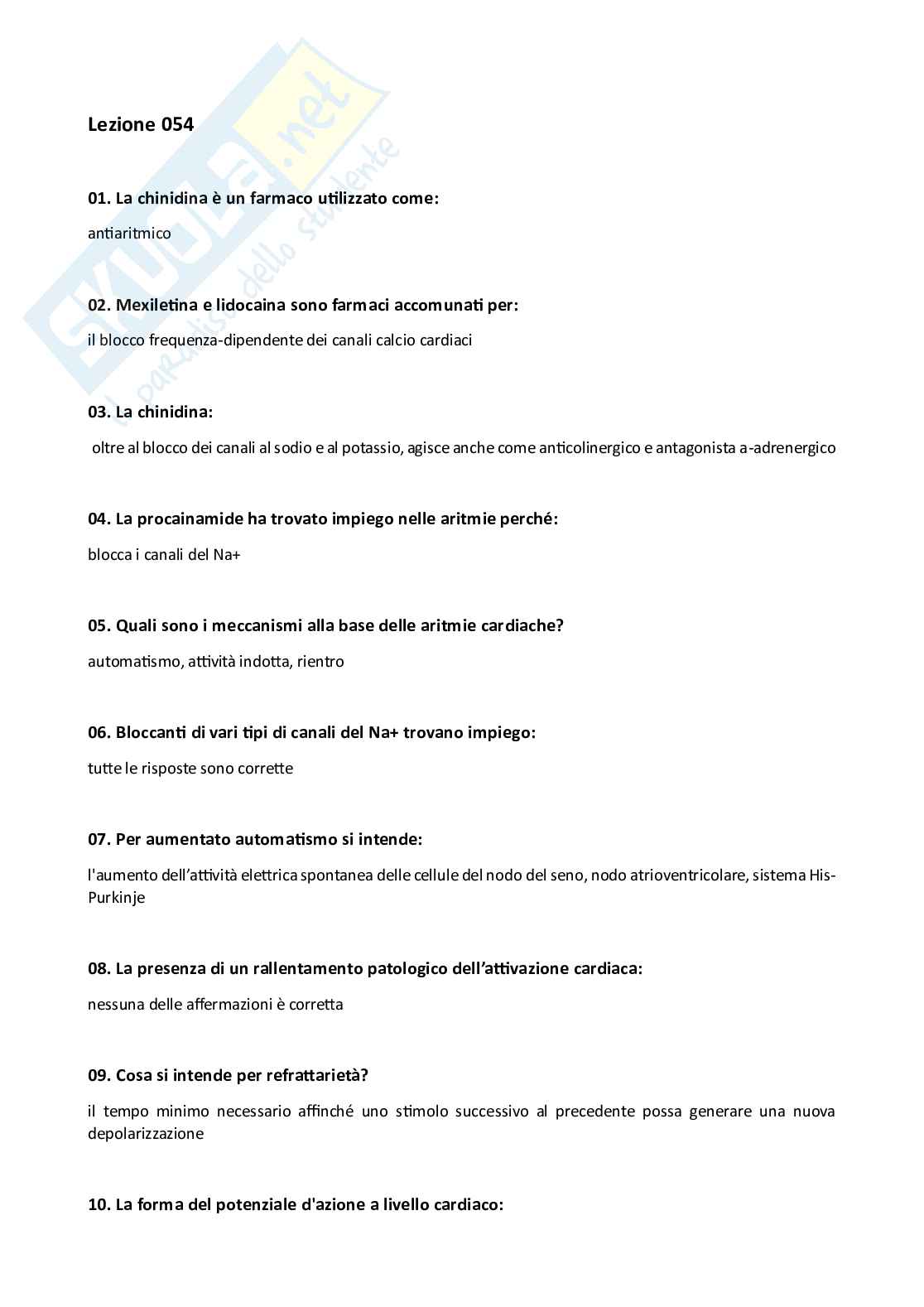 Domande chiuse + domande fuori paniere di Farmacologia Pag. 81