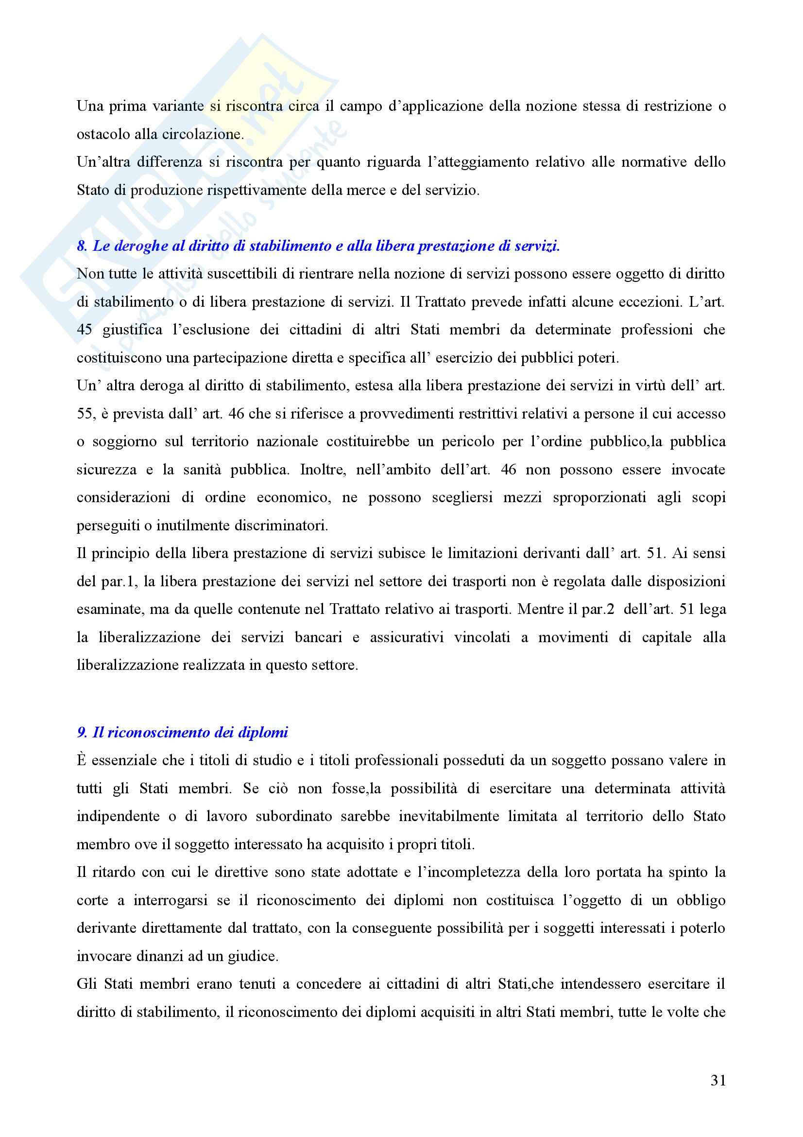 Riassunto esame Diritto del mercato unico, prof. Cafari, libro consigliato Diritto del mercato unico europeo, Daniele Pag. 31