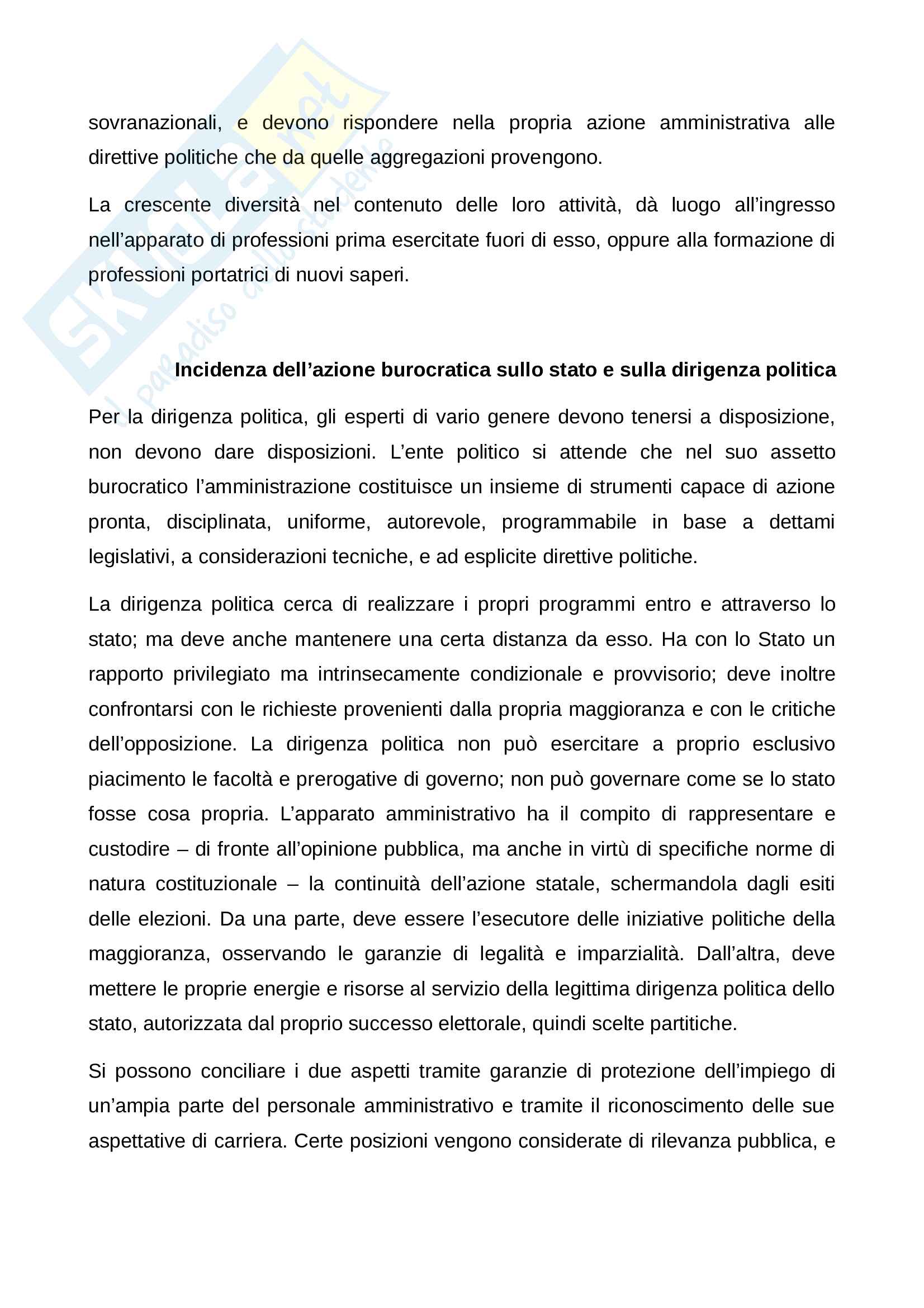 Riassunto esame Sociologia dell'amministrazione, prof Mirabelli, libro consigliato La burocrazia, Poggi Pag. 11
