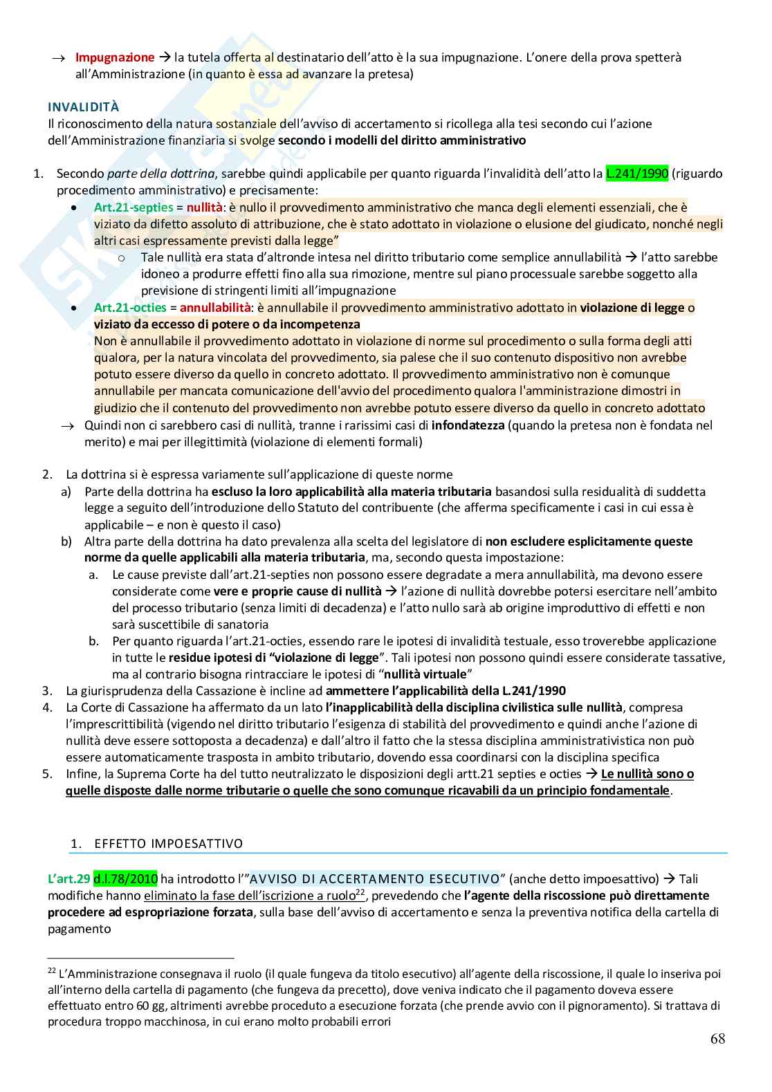 Riassunto esame Diritto Tributario, Prof. Melis Giuseppe, libro consigliato Manuale di diritto tributario, Melis  Pag. 71