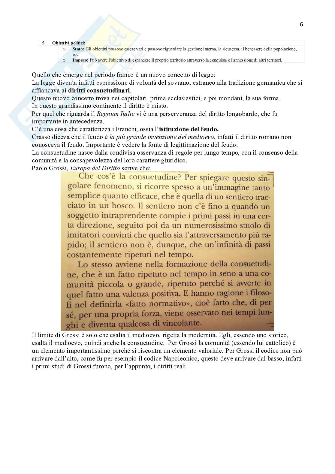 Riassunto esame Storia del diritto italiano , Prof. Fioravanti Marco, libro consigliato Lezioni di Storia del diritto italiano I, Fioravanti Pag. 6