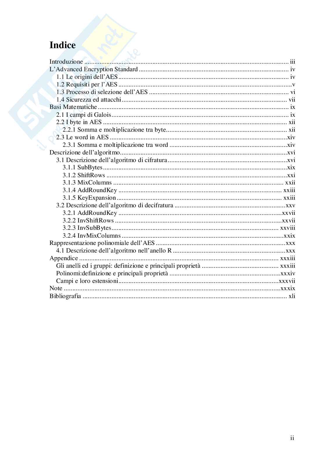 L' Advanced Encryption Standard Pag. 2