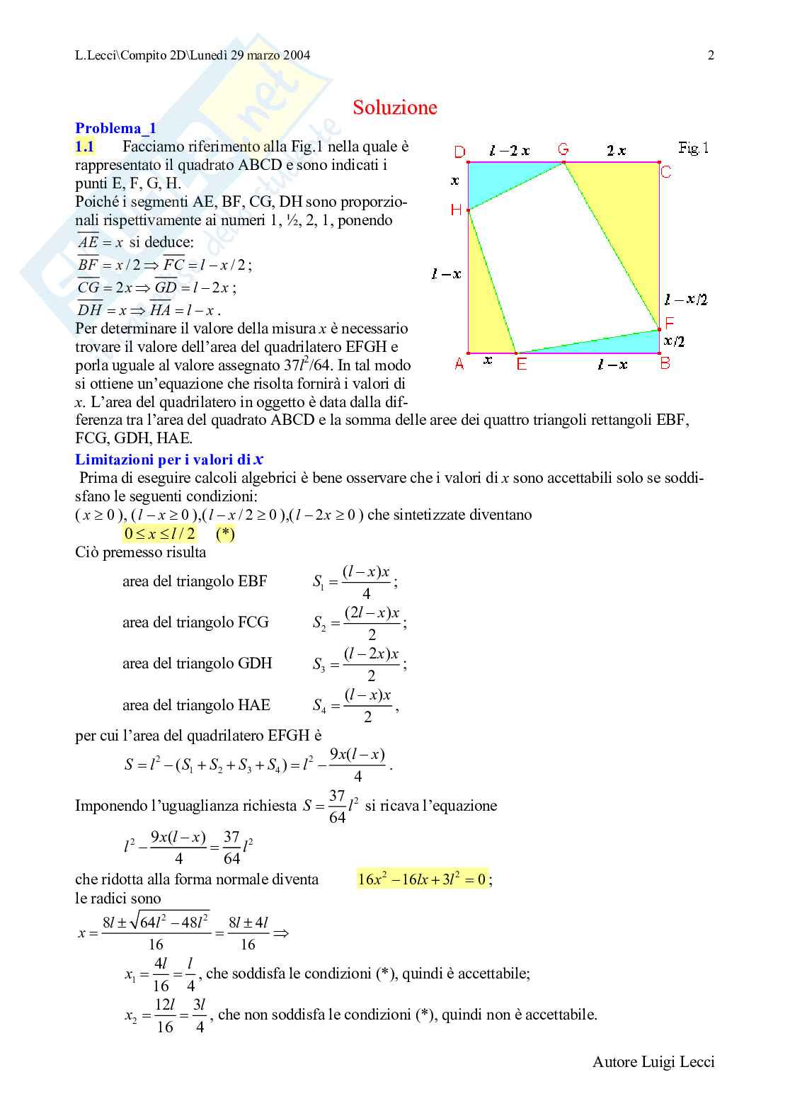 Compito in classe II liceo scientifico PNI Pag. 2