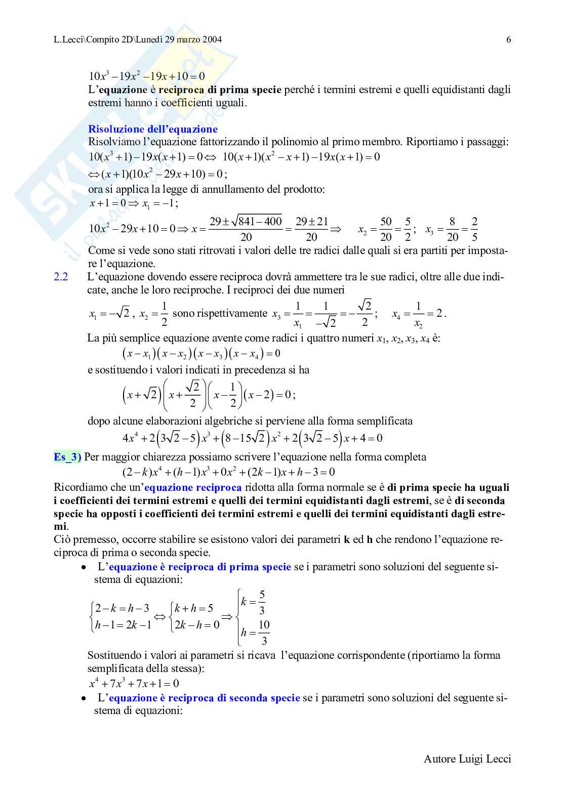 Compito in classe II liceo scientifico PNI Pag. 6