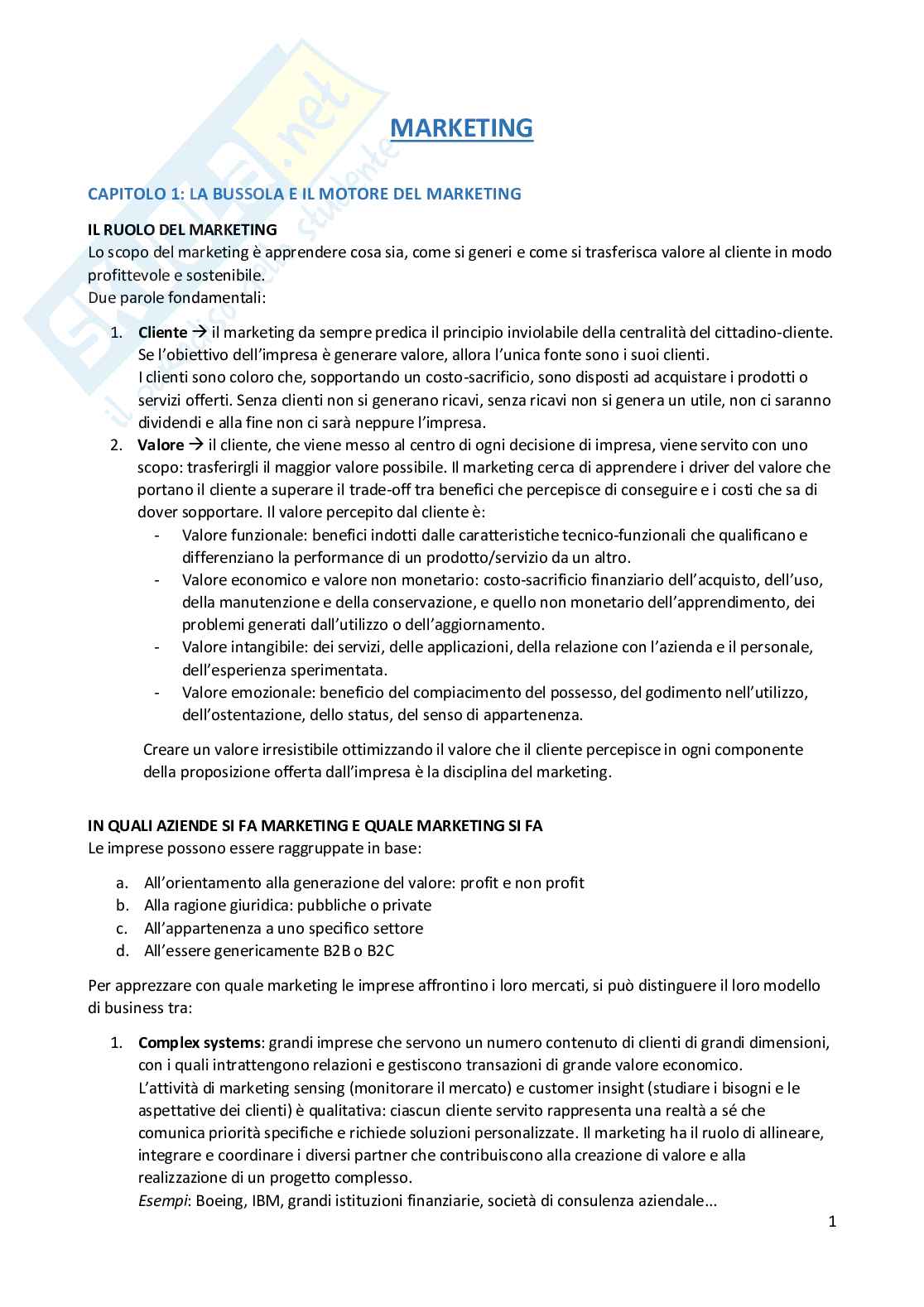 Appunti di Marketing  Pag. 1