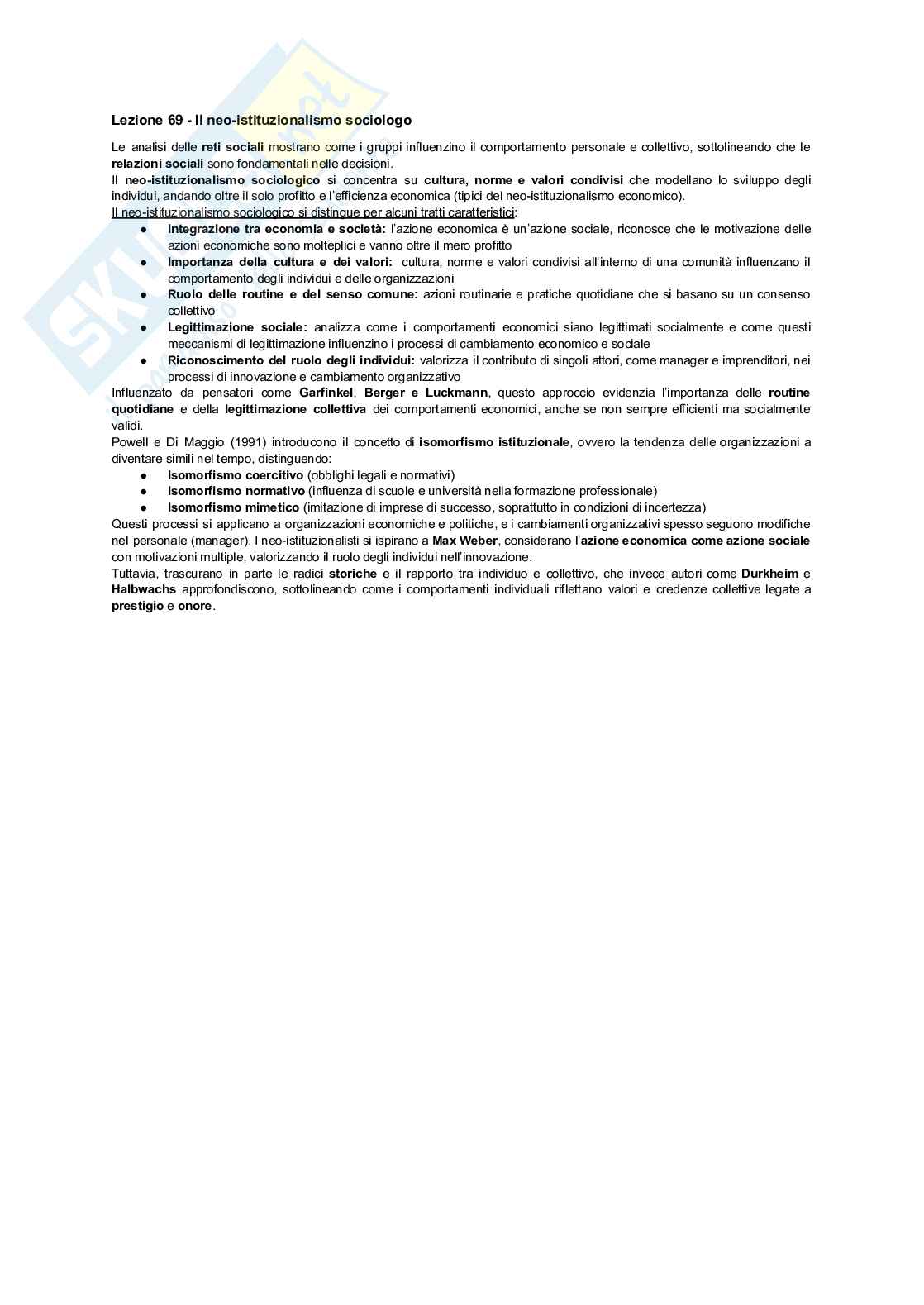 Sociologia dei processi economici Pag. 71