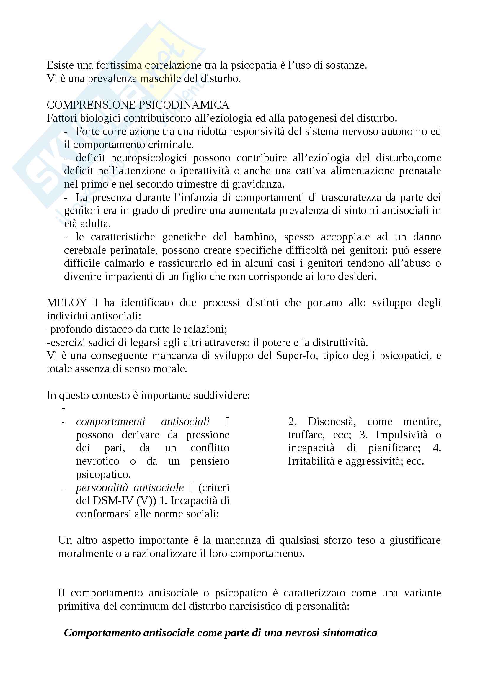 Riassunto psicopatologia, esame di psicopatologia, prof. Serio, libro consigliato Psichiatria Psicodinamica di Glen O. Gabbard Pag. 36
