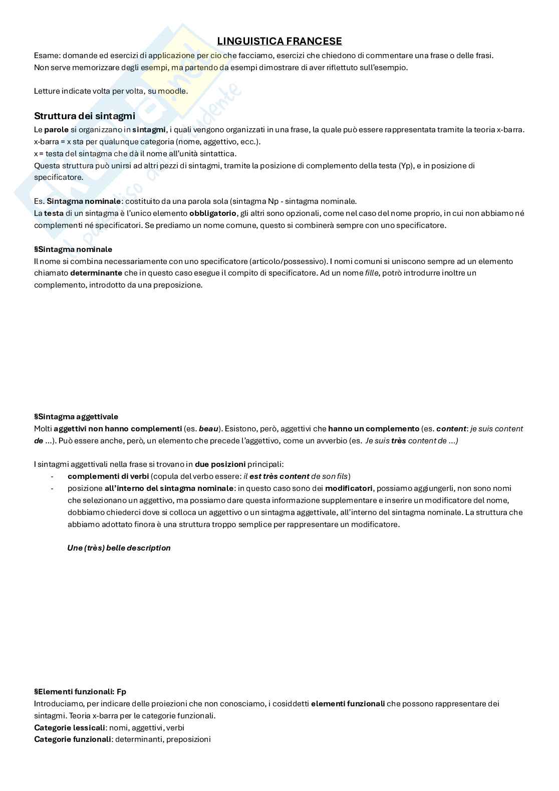 Linguistica francese Pag. 1