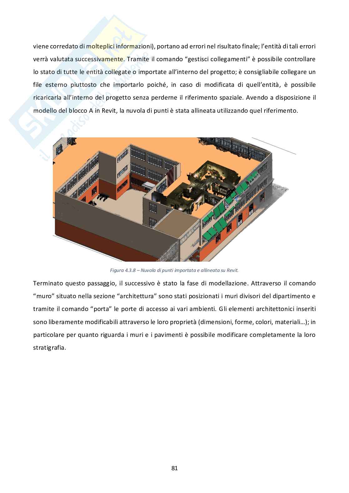 Processo Scan-to-BIM nella modellazione 3D di un edificio da dati acquisiti con scanner volumetrico a proiezione di luce strutturata Pag. 81