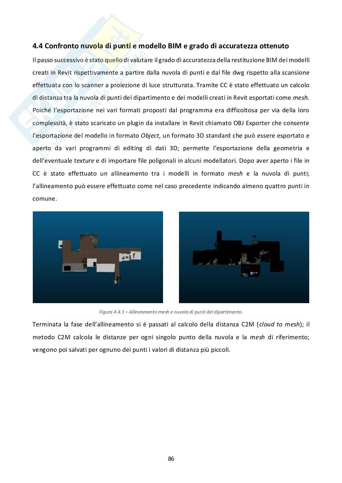 Processo Scan-to-BIM nella modellazione 3D di un edificio da dati acquisiti con scanner volumetrico a proiezione di luce strutturata Pag. 86