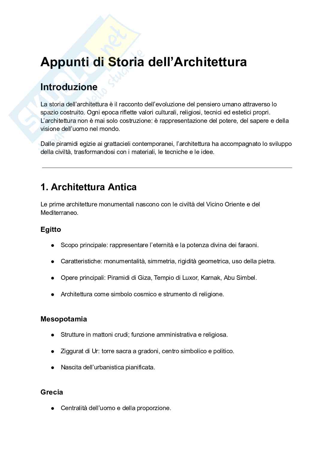 Appunti Storia dell'architettura Pag. 1