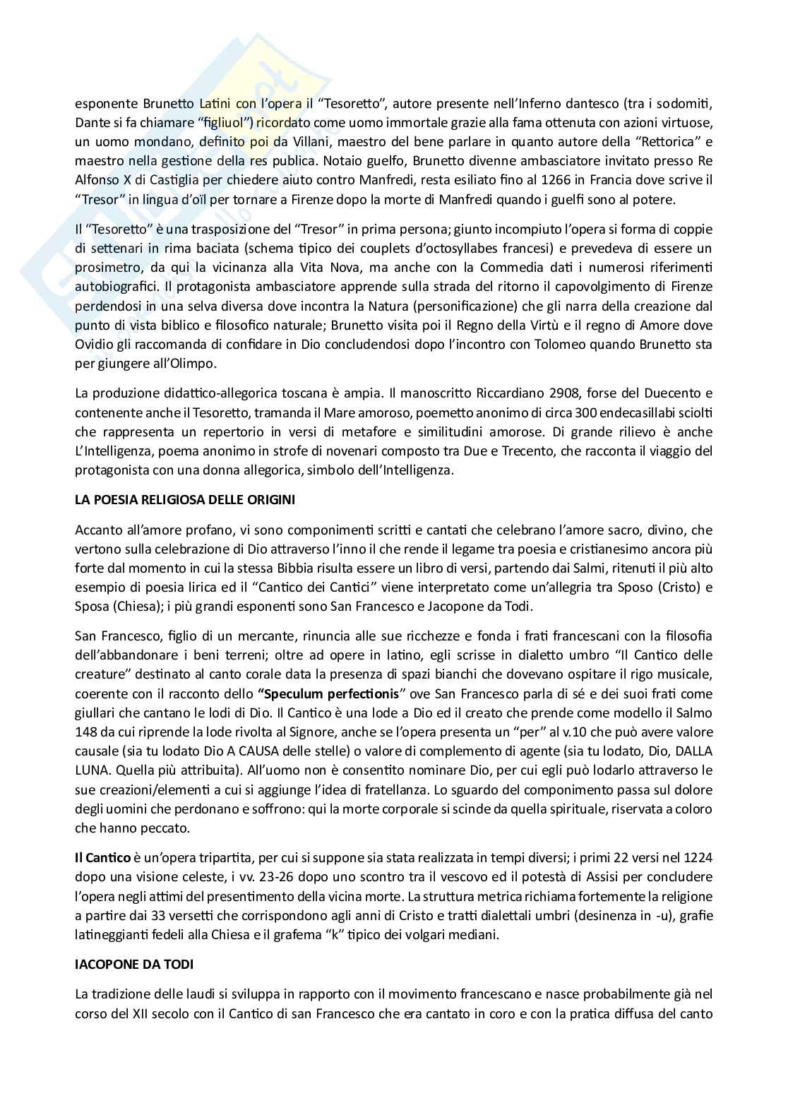 Riassunto esame Letteratura italiana 1 , Prof. Perrone Capano Carla, libro consigliato Letteratura italiana. Manuale per studi universitari. Vol. 1: Dalle origini a metà Cinquecento, Alfano Pag. 16