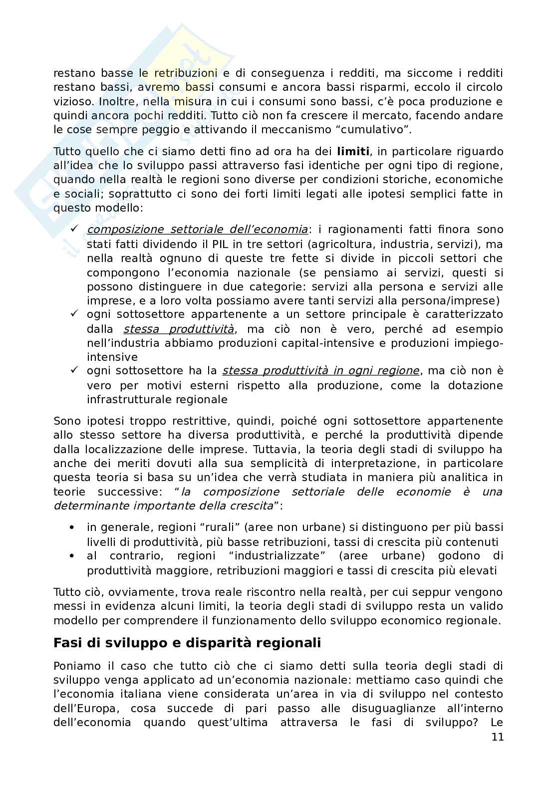Appunti di lezione Economia regionale Pag. 11