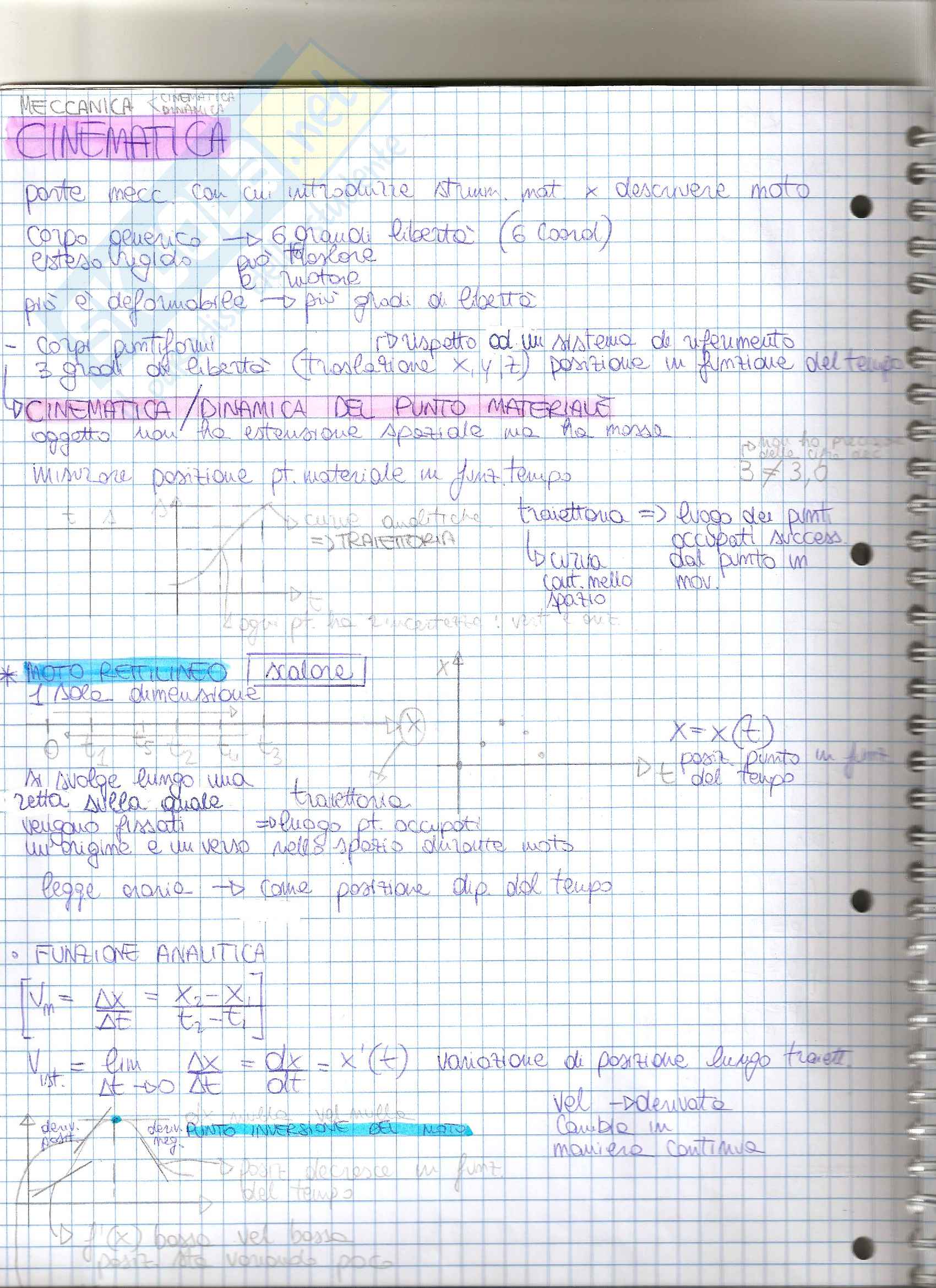 CINEMATICA Pag. 1