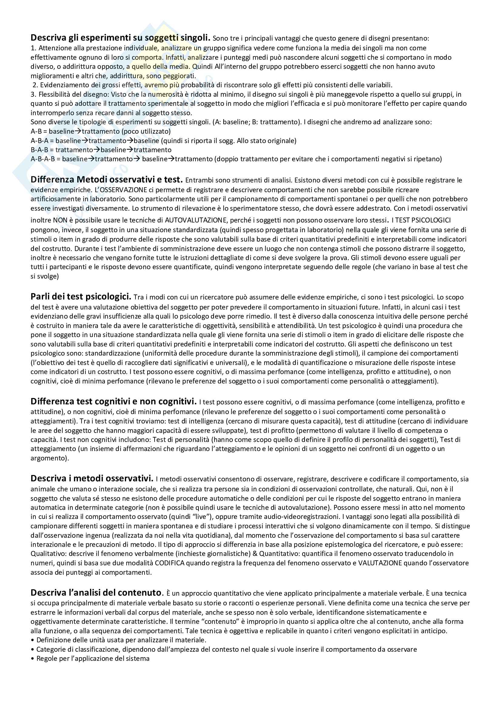 Metodologia della ricerca psicologica - Domande aperte Pag. 16