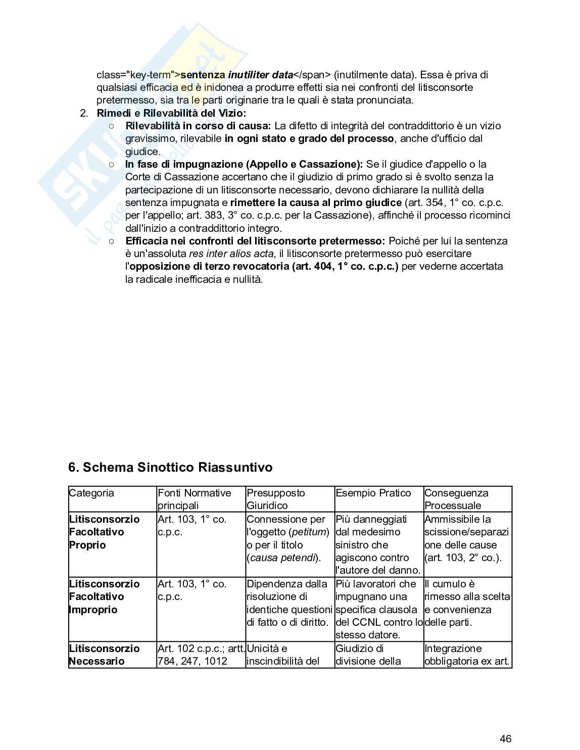 Riassunto esame Diritto processuale civile, Prof. De Santis Francesco, libro consigliato Diritto processuale civile , Balena  Pag. 46