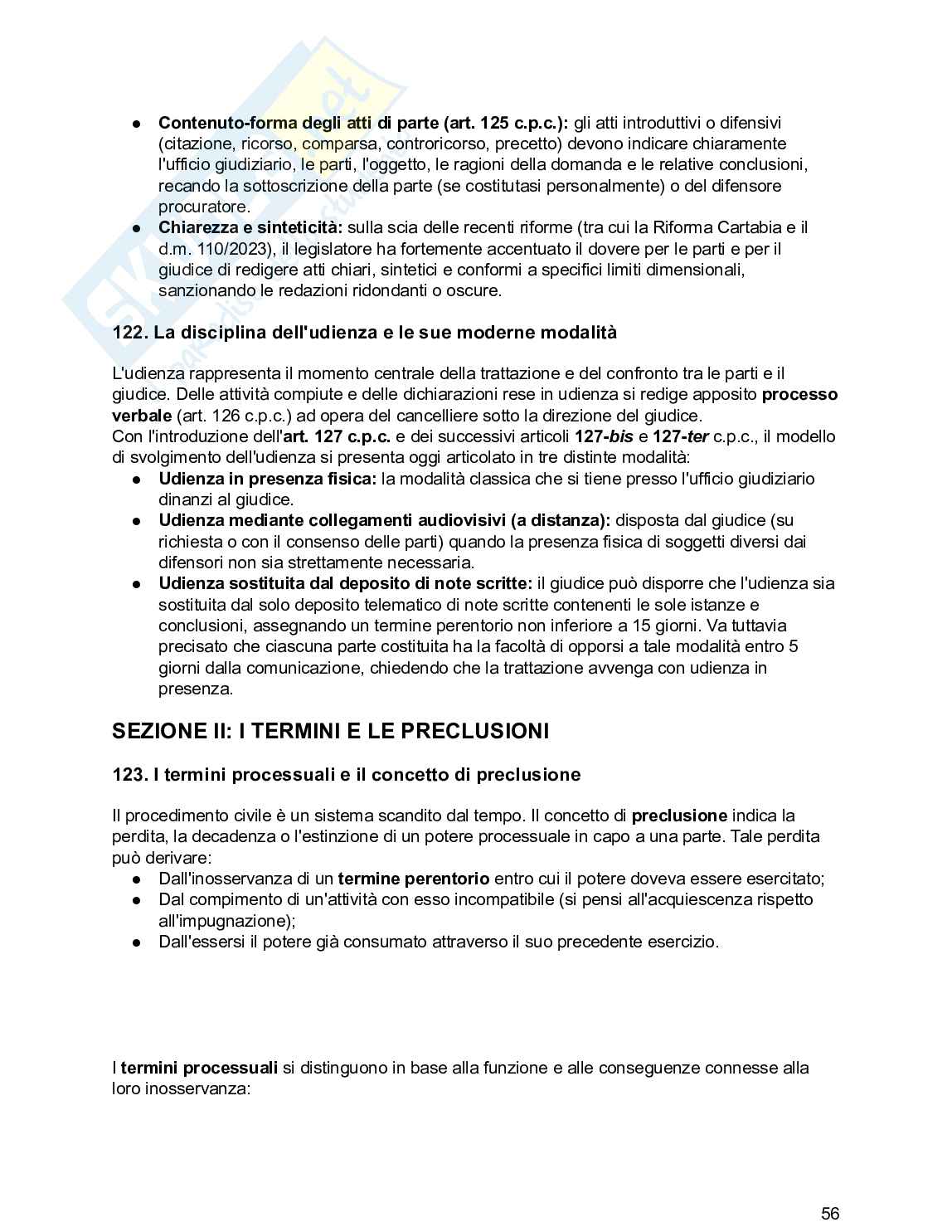 Riassunto esame Diritto processuale civile, Prof. De Santis Francesco, libro consigliato Diritto processuale civile , Balena  Pag. 56