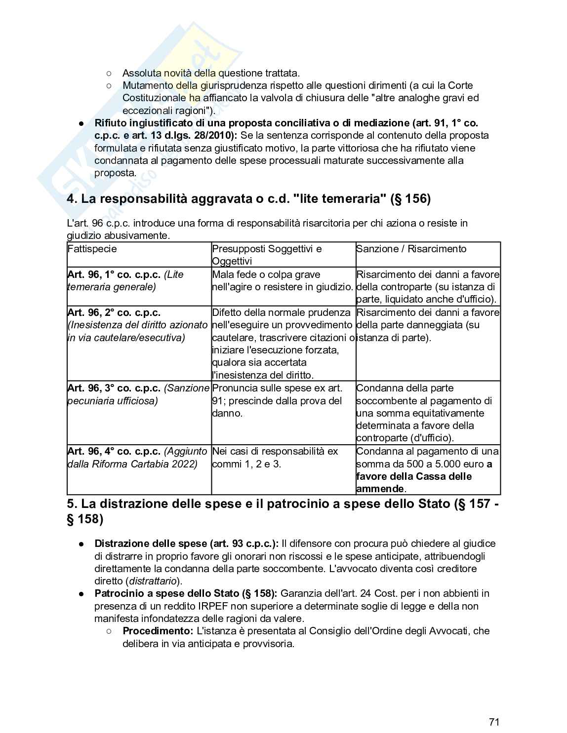 Riassunto esame Diritto processuale civile, Prof. De Santis Francesco, libro consigliato Diritto processuale civile , Balena  Pag. 71