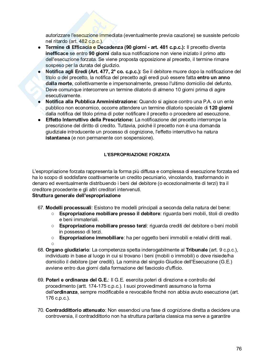 Riassunto esame Diritto processuale civile, Prof. De Santis Francesco, libro consigliato Diritto processuale civile , Balena  Pag. 76