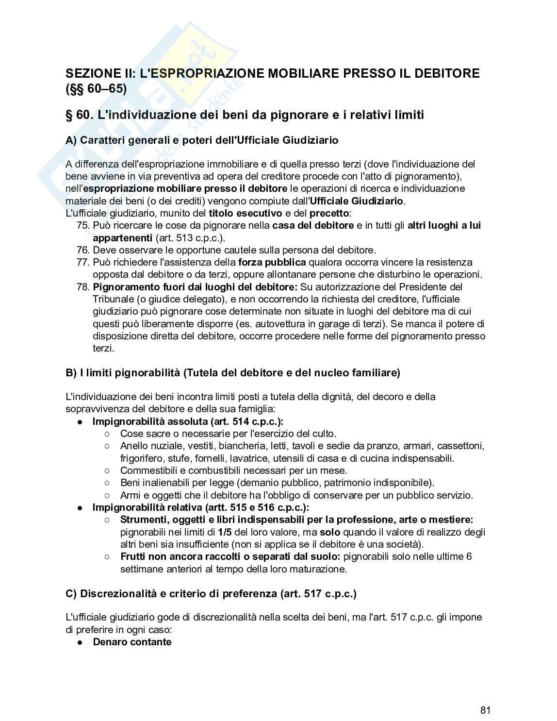 Riassunto esame Diritto processuale civile, Prof. De Santis Francesco, libro consigliato Diritto processuale civile , Balena  Pag. 81