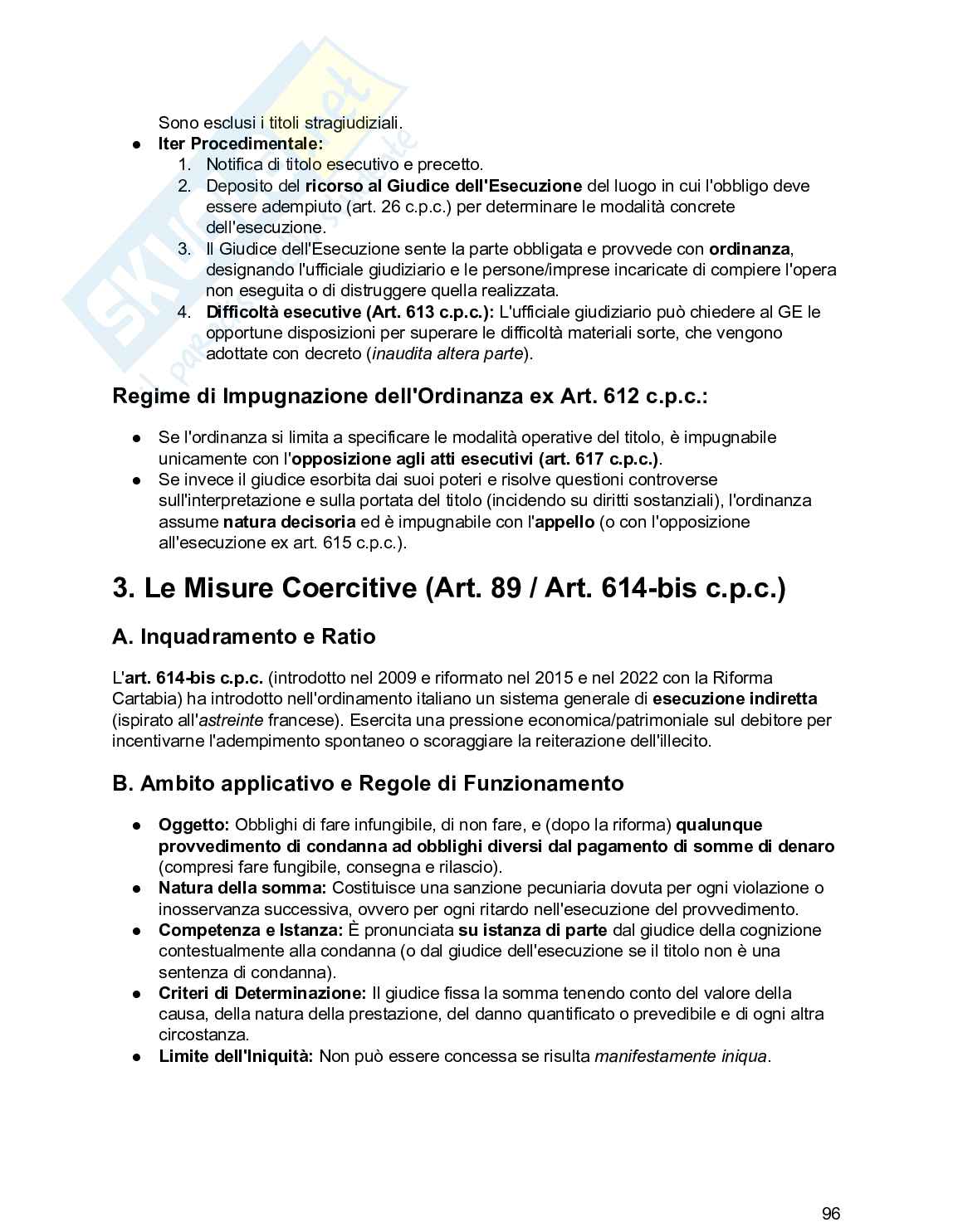 Riassunto esame Diritto processuale civile, Prof. De Santis Francesco, libro consigliato Diritto processuale civile , Balena  Pag. 96