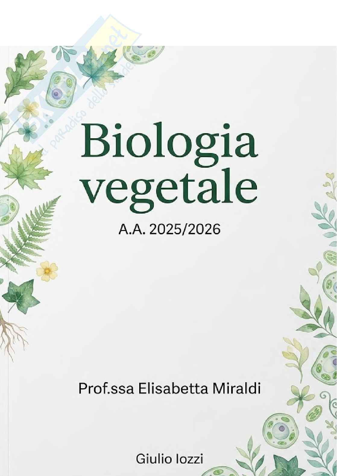 Biologia vegetale e farmacognosia Pag. 1