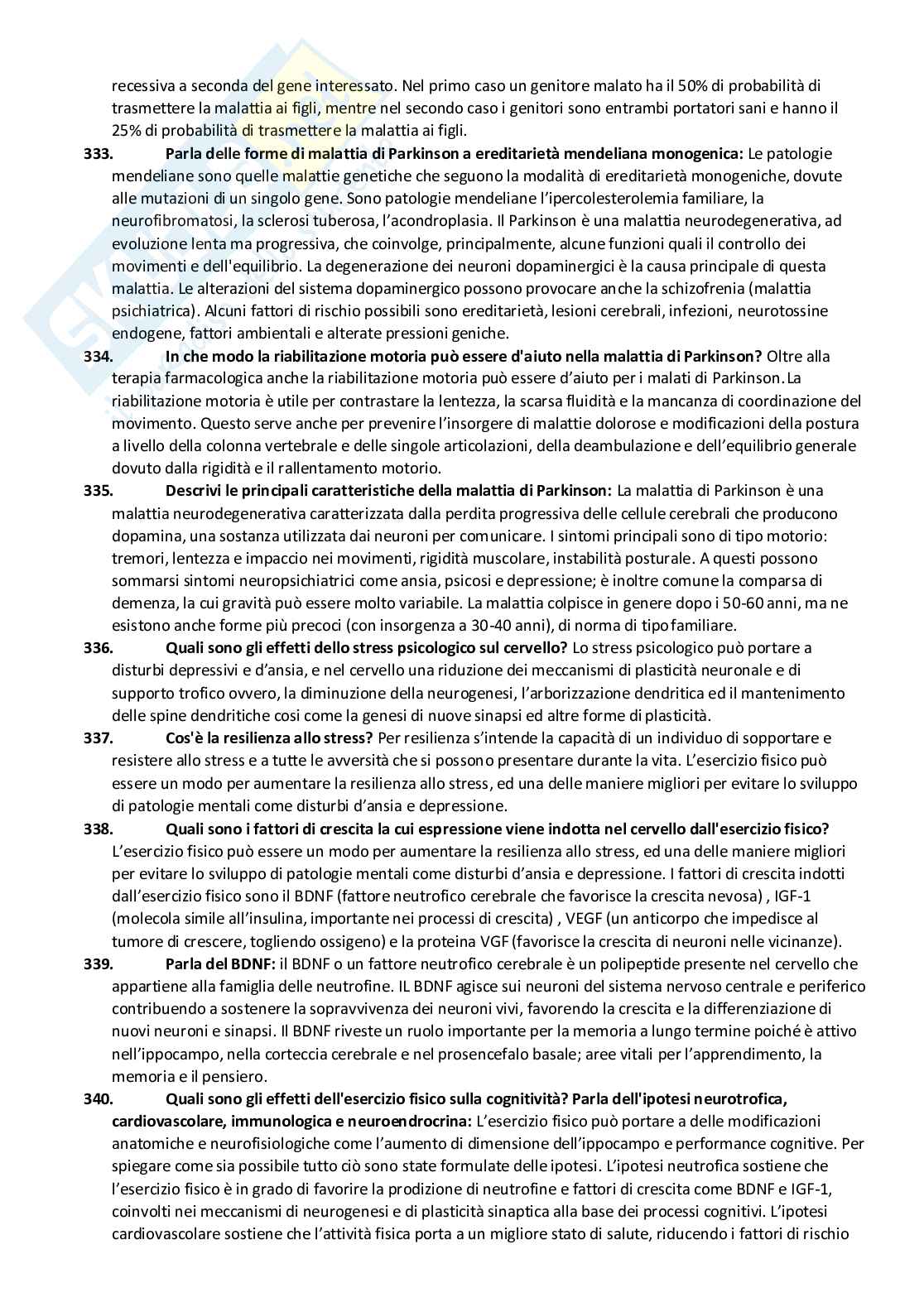 Set Domande Paniere Risposte Aperte Fondamenti di Biologia e Biochimica Pag. 46