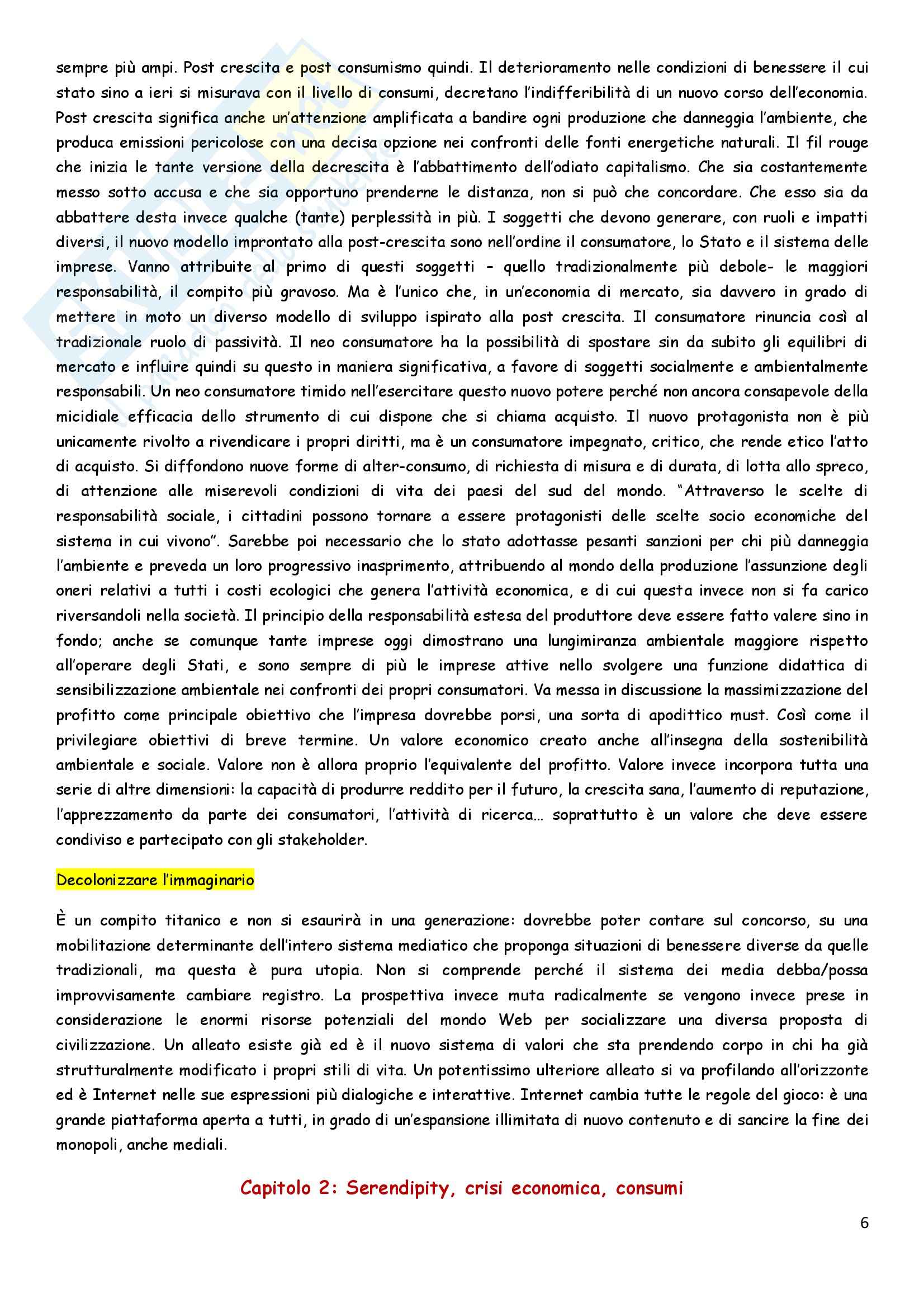 La società post-crescita, Giampaolo Fabris, Riassunto esame, prof. Martinengo Pag. 6