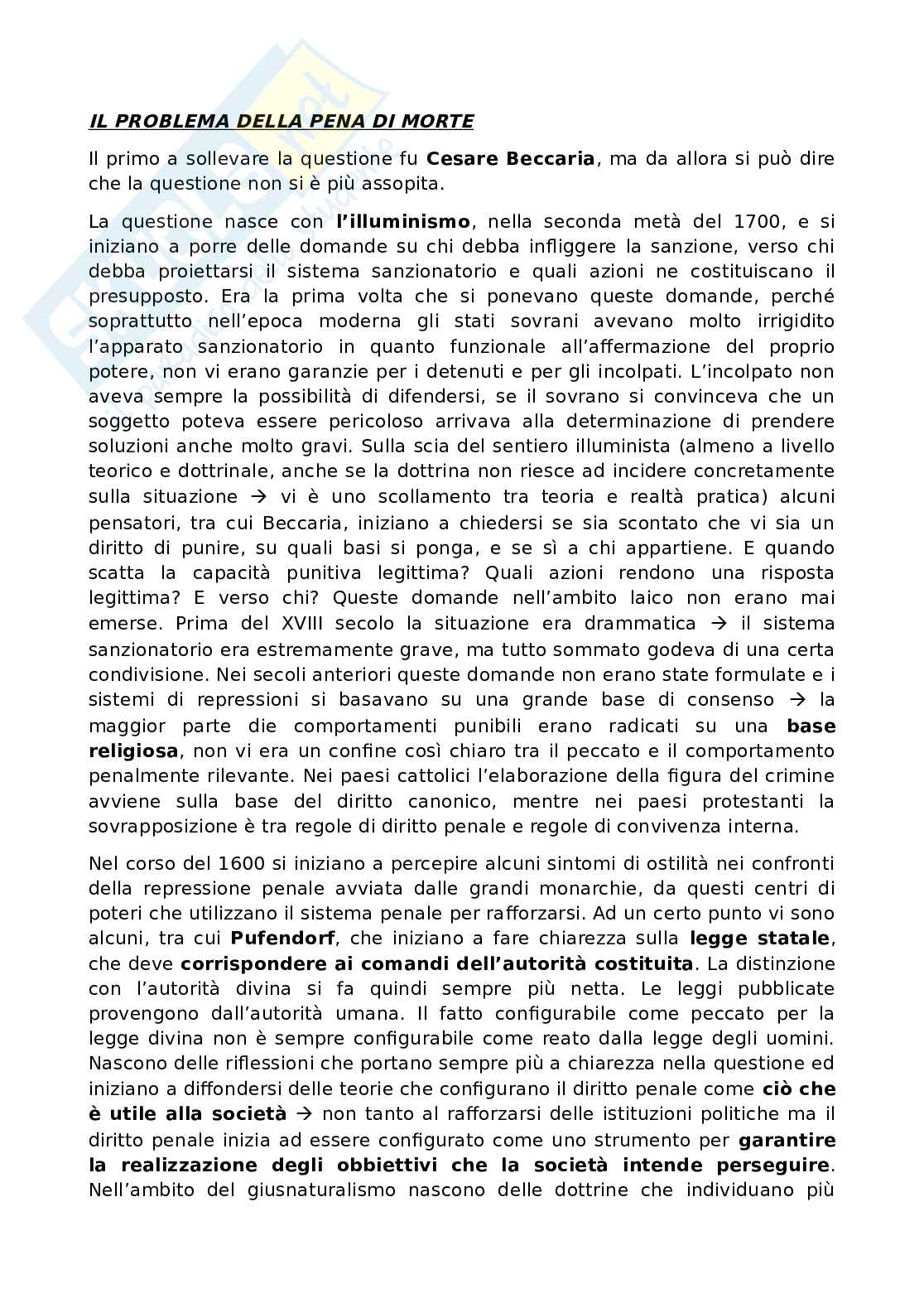 Problema della pena di morte Pag. 1