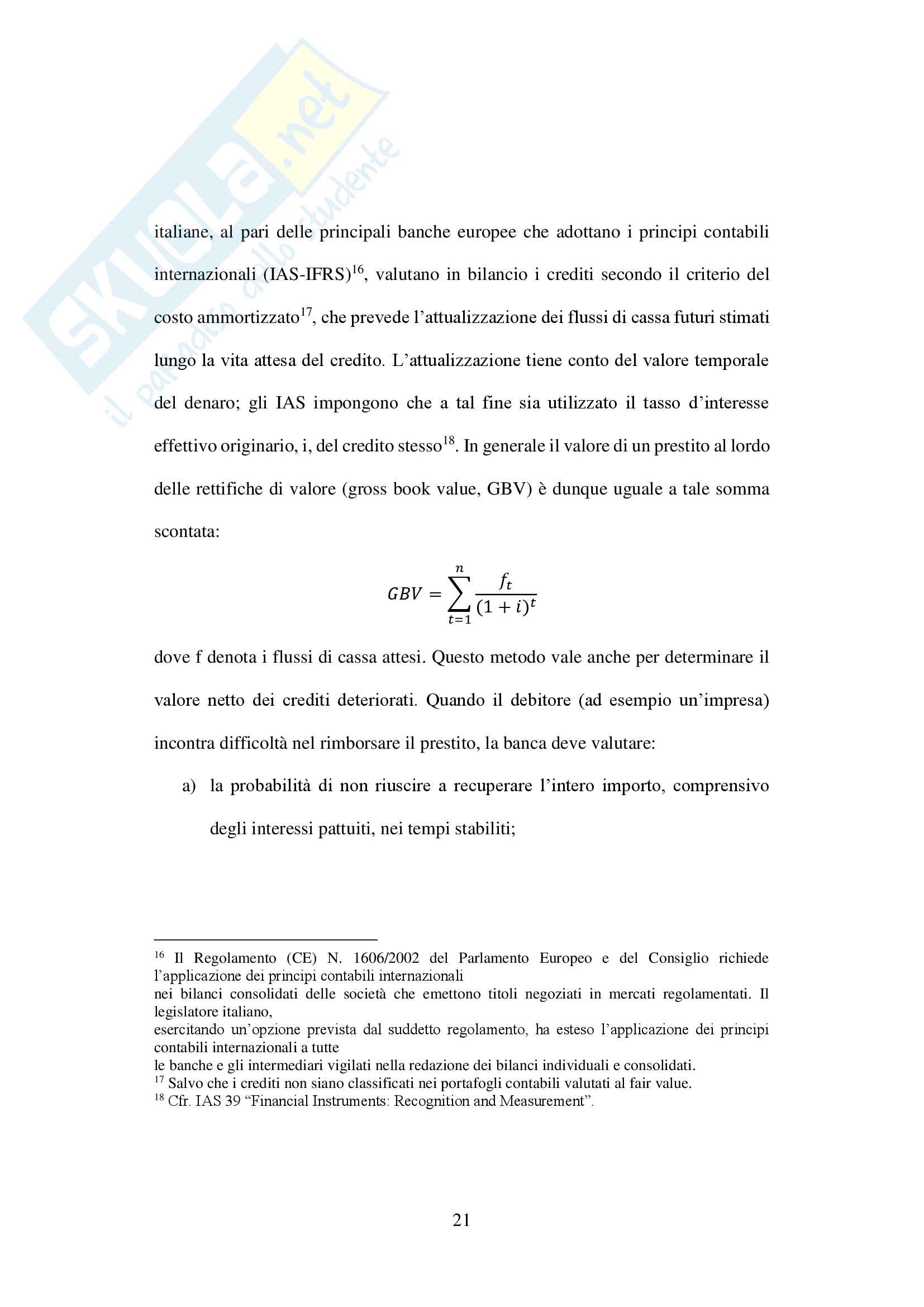 Tesi triennale - Economia e Commercio - Descrizione dei non performing loans (NPL's) Pag. 21