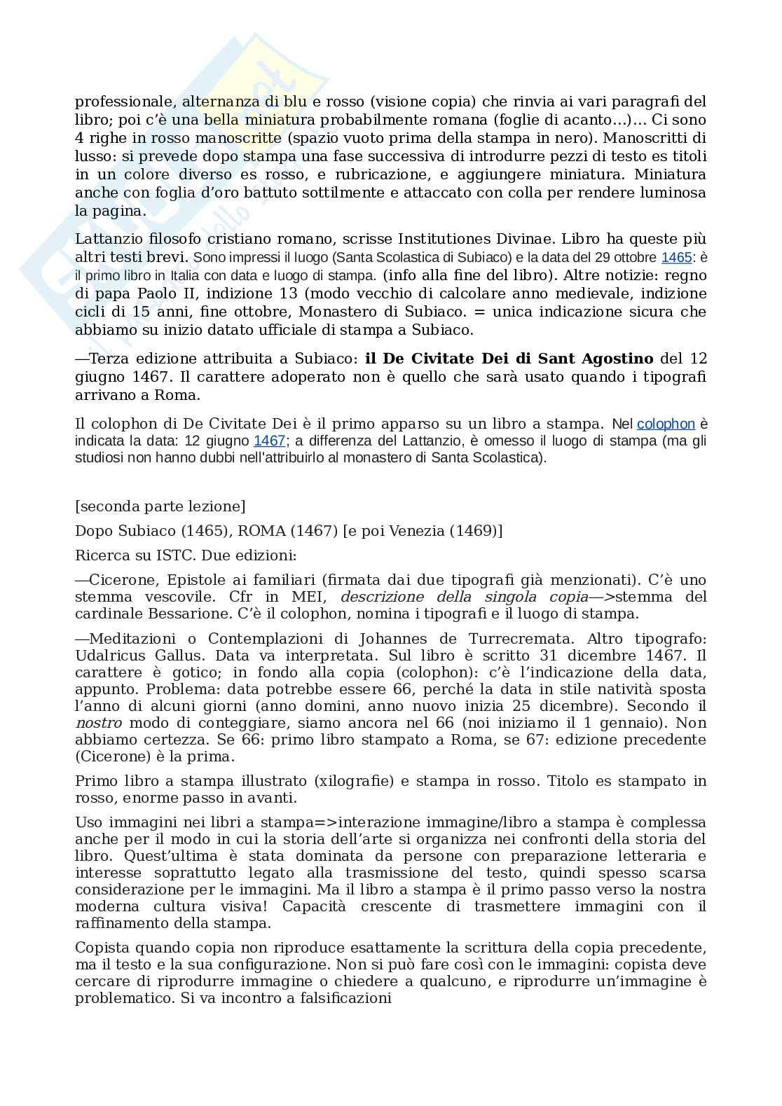 Appunti per l'esame di Storia del libro Pag. 21