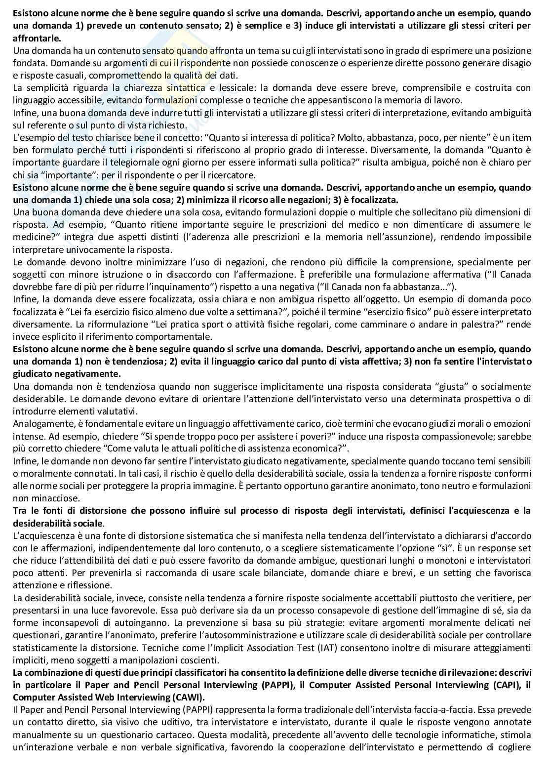 Teorie e tecniche dell'intervista e del questionario - Domande aperte Pag. 11