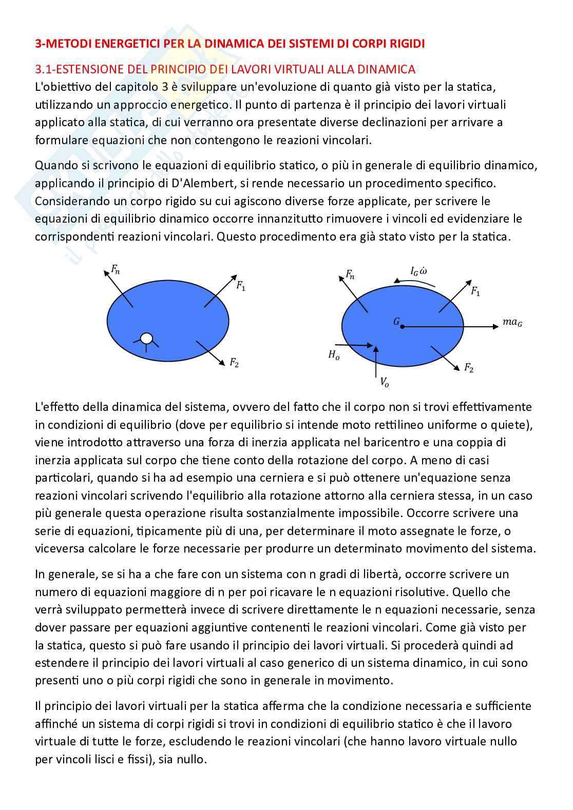 Fondamenti di meccanica teorica ed applicata (parte 8) - Metodi energetici per la dinamica di corpi rigidi Pag. 1