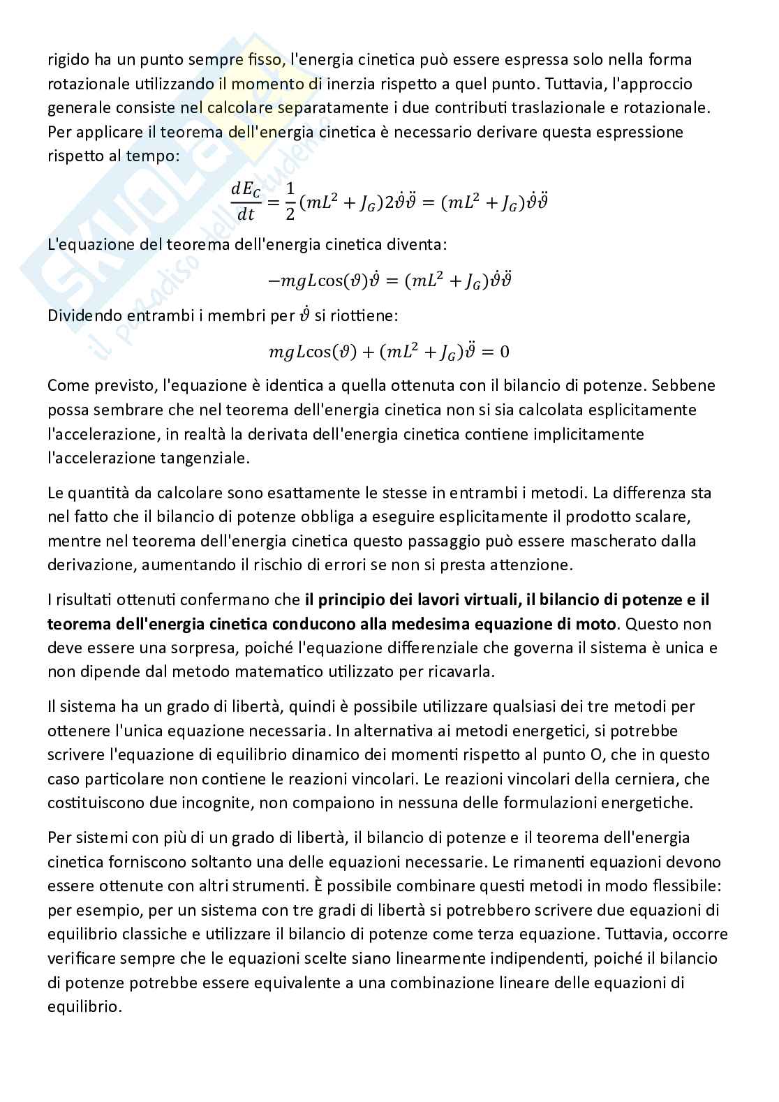 Fondamenti di meccanica teorica ed applicata (parte 8) - Metodi energetici per la dinamica di corpi rigidi Pag. 16