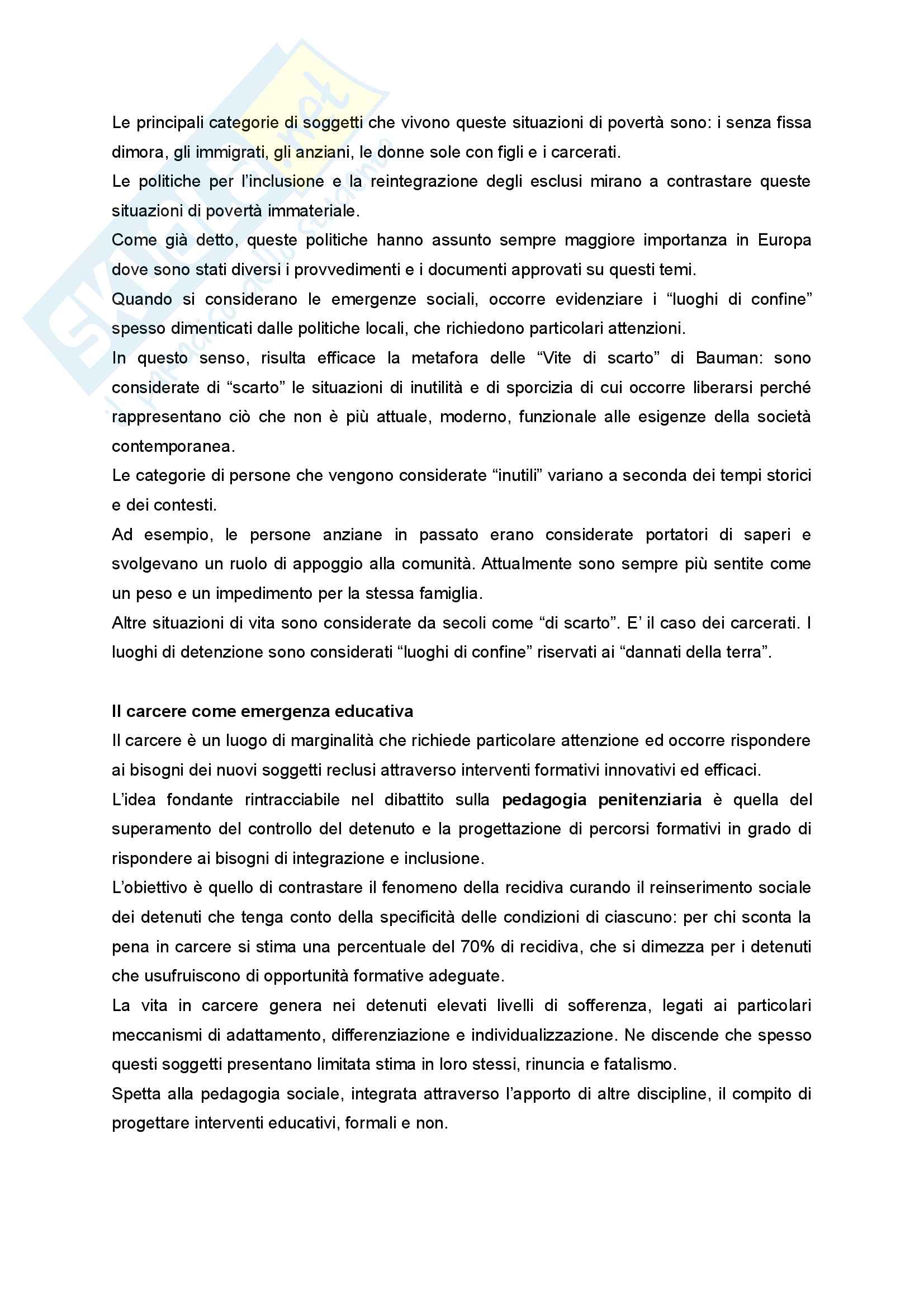 Sunto di Didattica e Pedagogia dell'inclusione, prof.ssa Cristina Palmieri, libro consigliato "Pratiche educative per l'inclusione sociale" a cura di Maura Striano Pag. 26