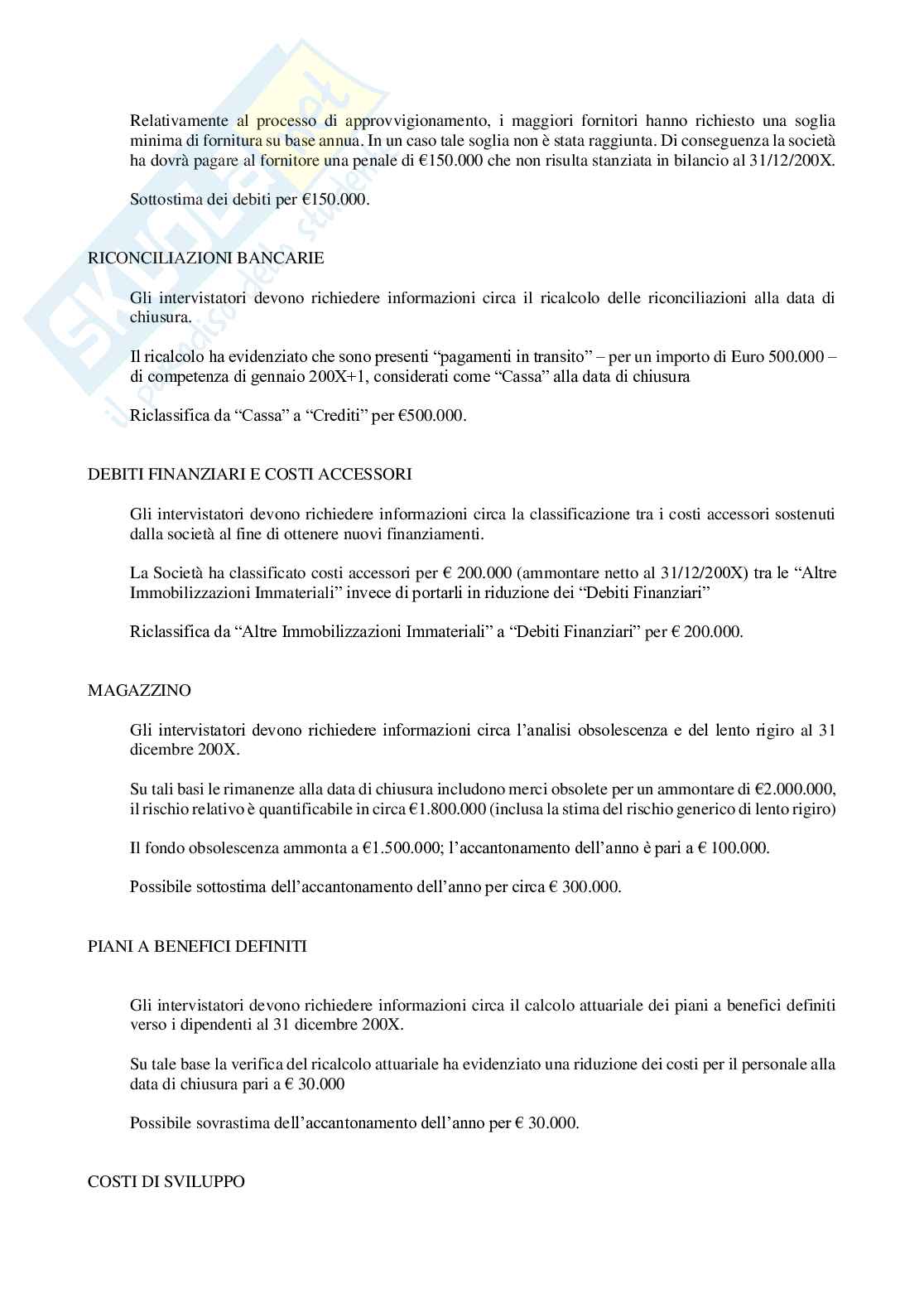 Esercizi Audit e governance Pag. 16