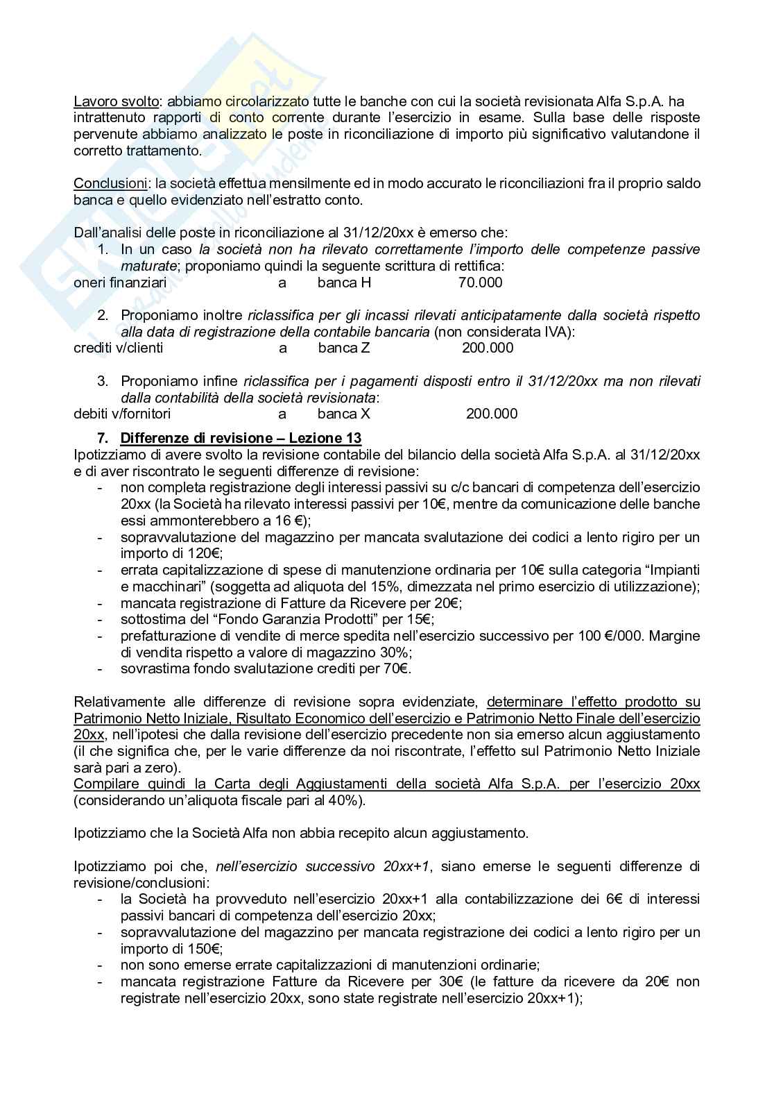Esercizi Audit e governance Pag. 6