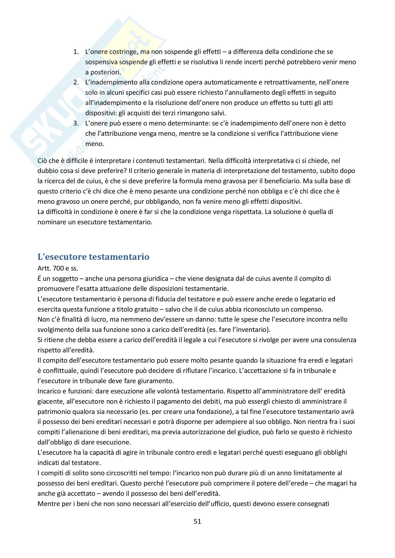 Appunti di Diritto Civile - Le successioni, professoressa Ilaria Riva - Unito. Parte I Pag. 51