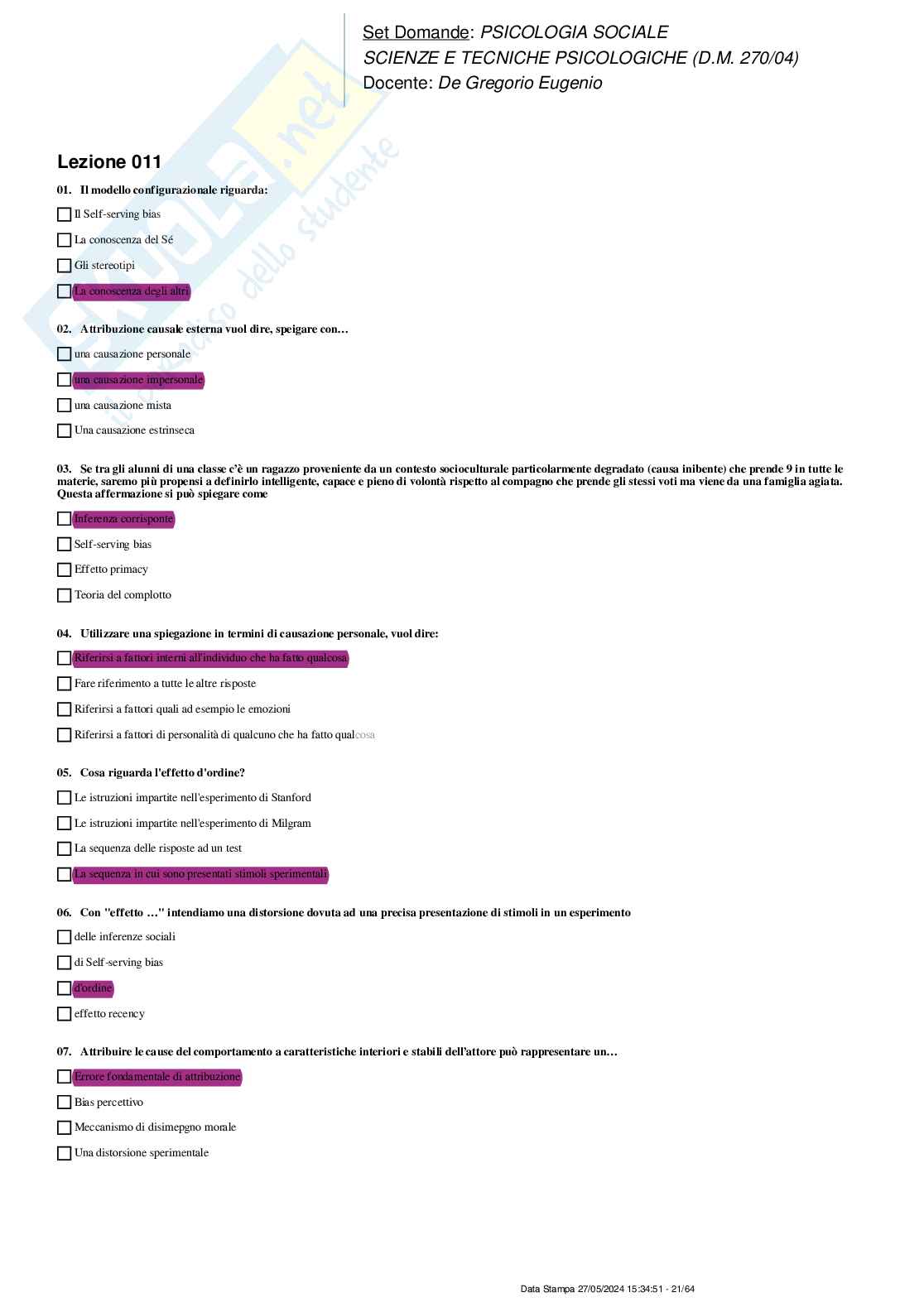 Paniere nuovo (2024) di Psicologia sociale Pag. 21