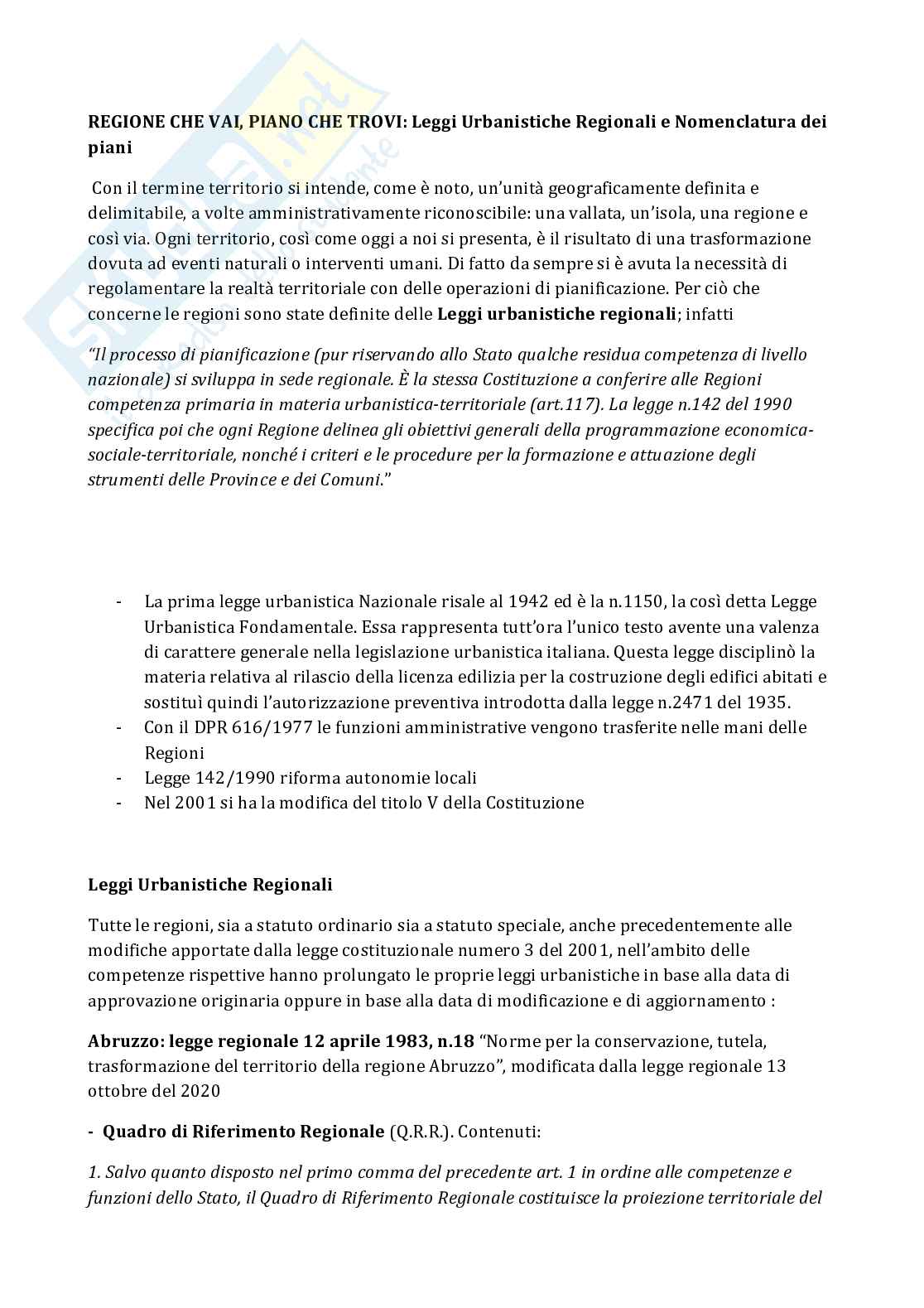 Regione che vai, piano che trovi Pag. 1