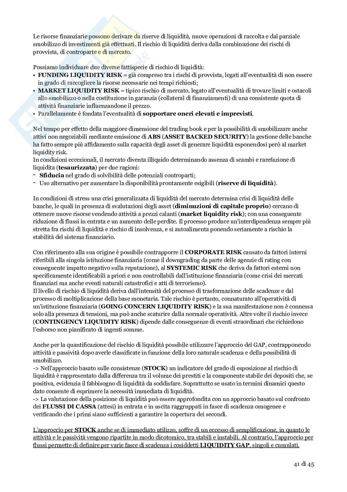 Riassunto esame Economia degli intermediari finanziari, Prof. Torluccio Giuseppe, libro consigliato Economia degli intermediari finanziari , Loris Nadotti  Pag. 41