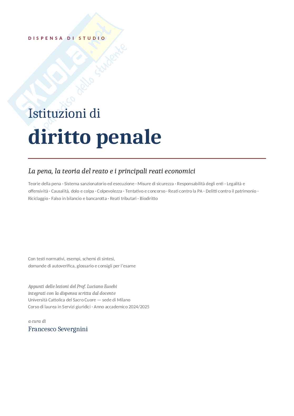 Istituzioni di diritto penale  Pag. 1