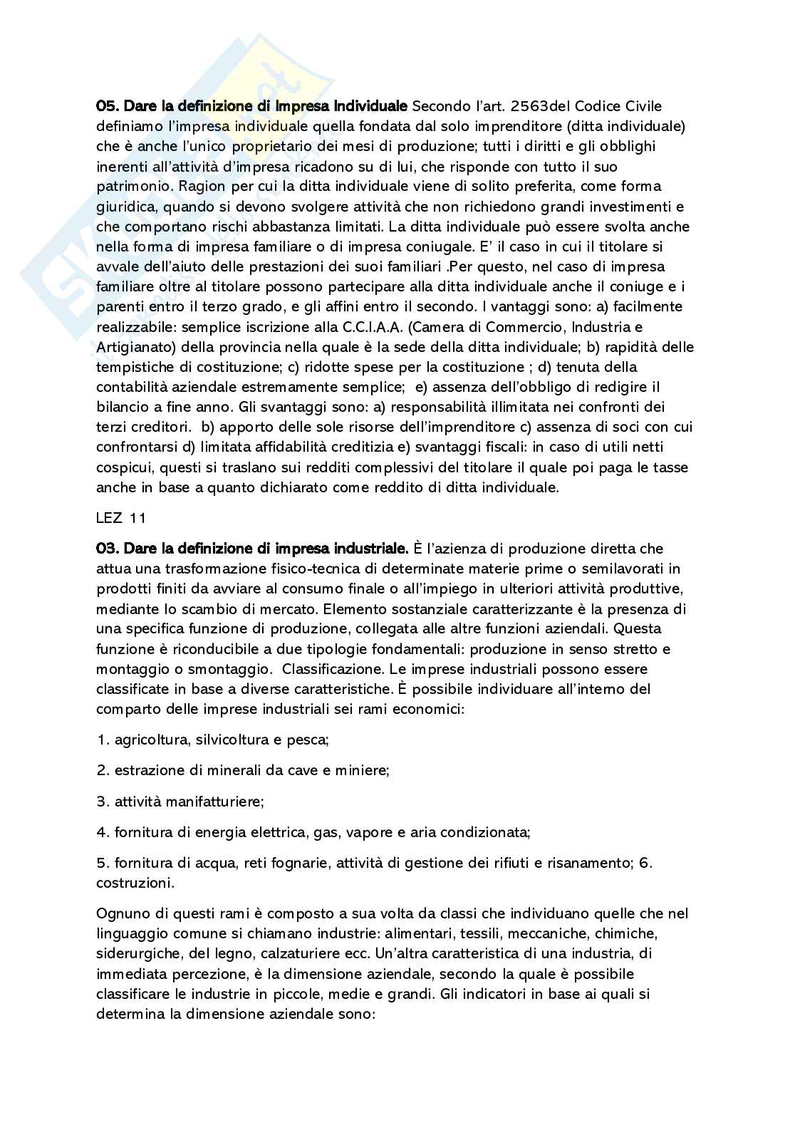 Paniere Economia delle imprese sportive (2026) - Risposte aperte corrette  Pag. 11