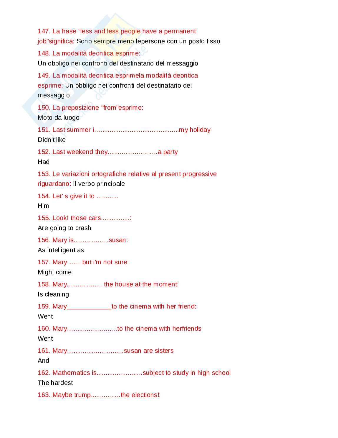 Paniere lingua inglese – quiz con risposte corrette | esame scienze motorie Pag. 11