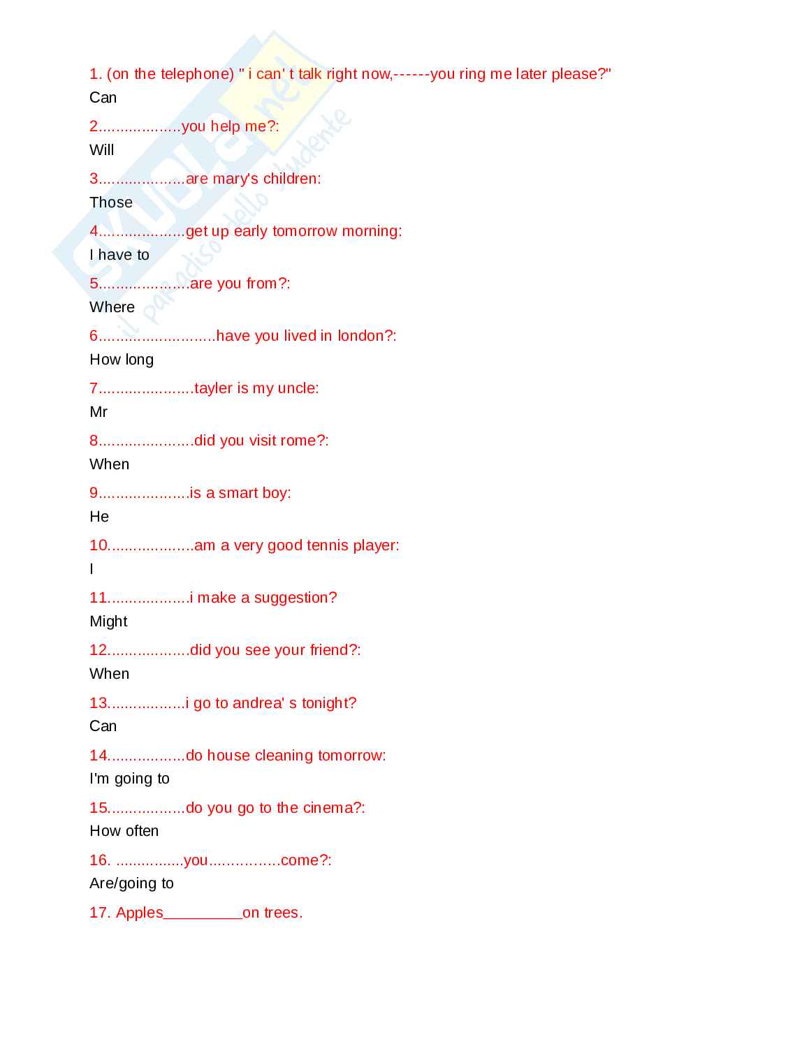 Paniere lingua inglese – quiz con risposte corrette | esame scienze motorie Pag. 2