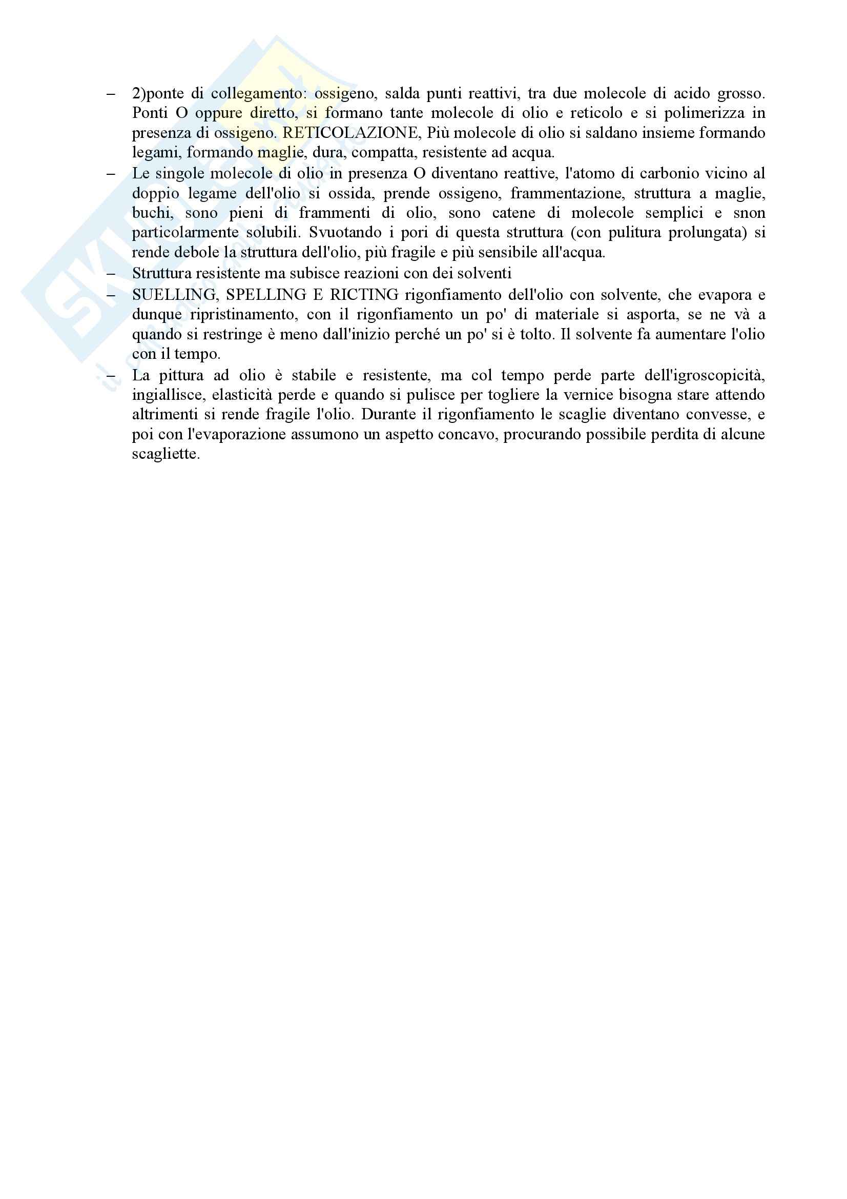 Medium leganti, Chimica del restauro Pag. 6