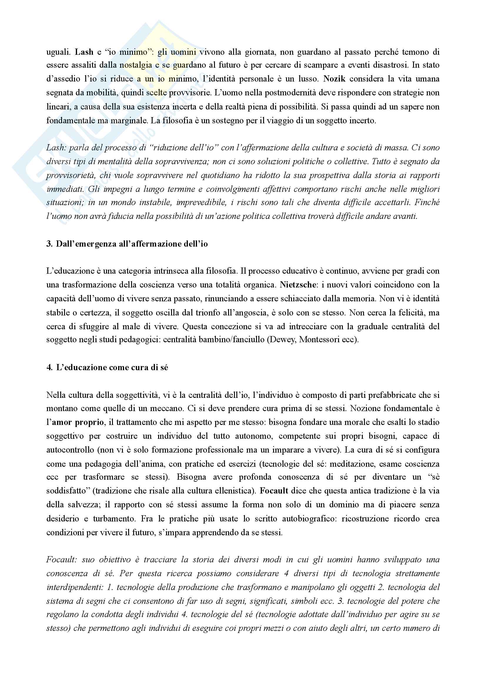Riassunto esame Pedagogia, prof. Fedeli, libro consigliato I significati dell'educazione, Chiosso Pag. 11