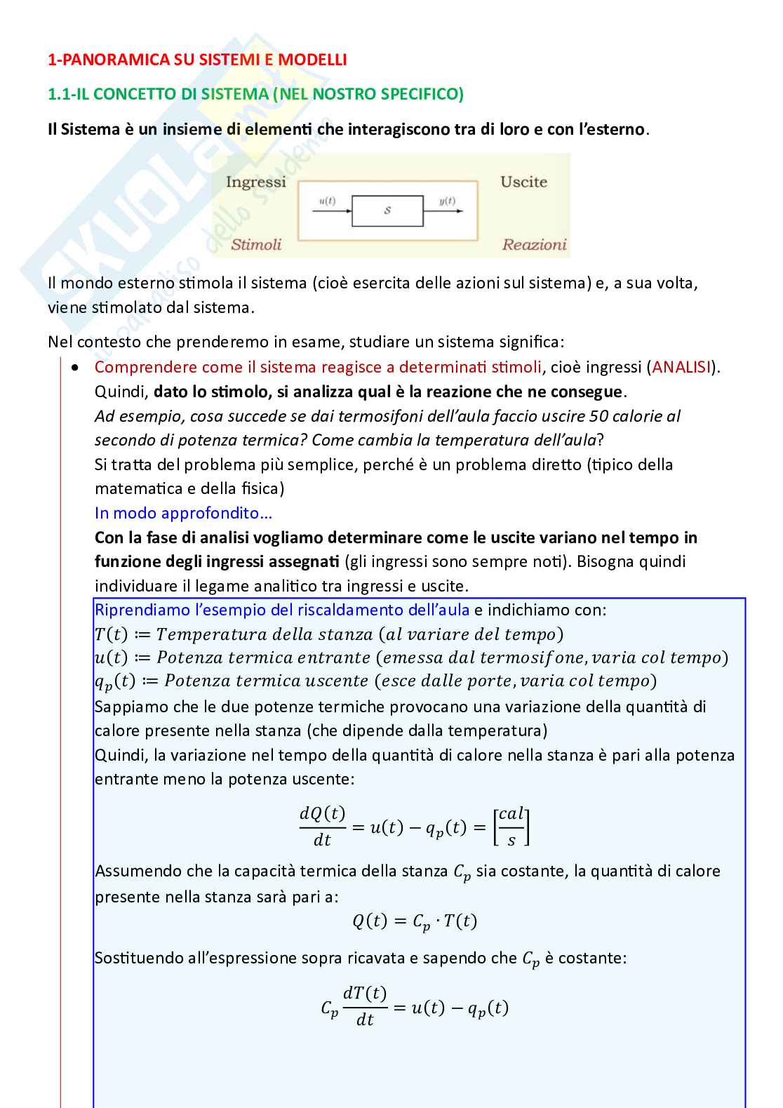 Controlli automatici, parte 1 - Introduzione su sistemi e modelli Pag. 2