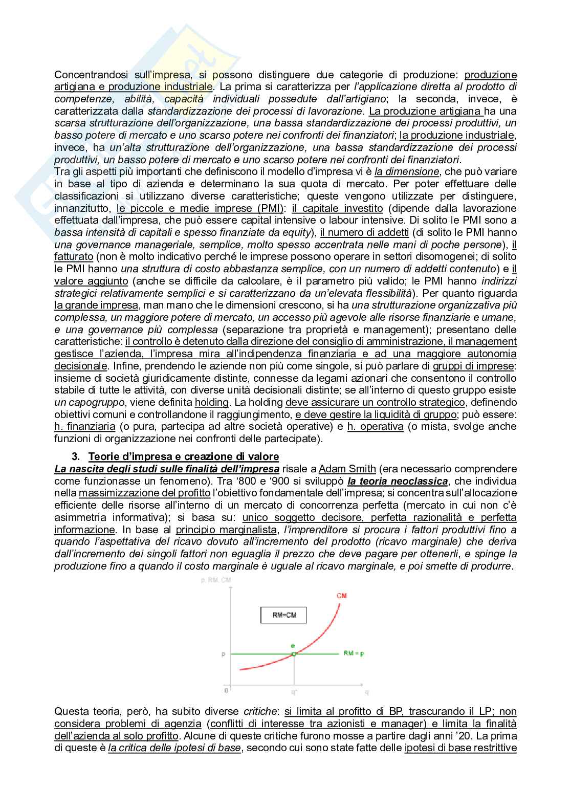 Riassunto esame Economia e gestione delle imprese, Prof. Pedeliento Giuseppe, libro consigliato Management, Perrini   Pag. 2